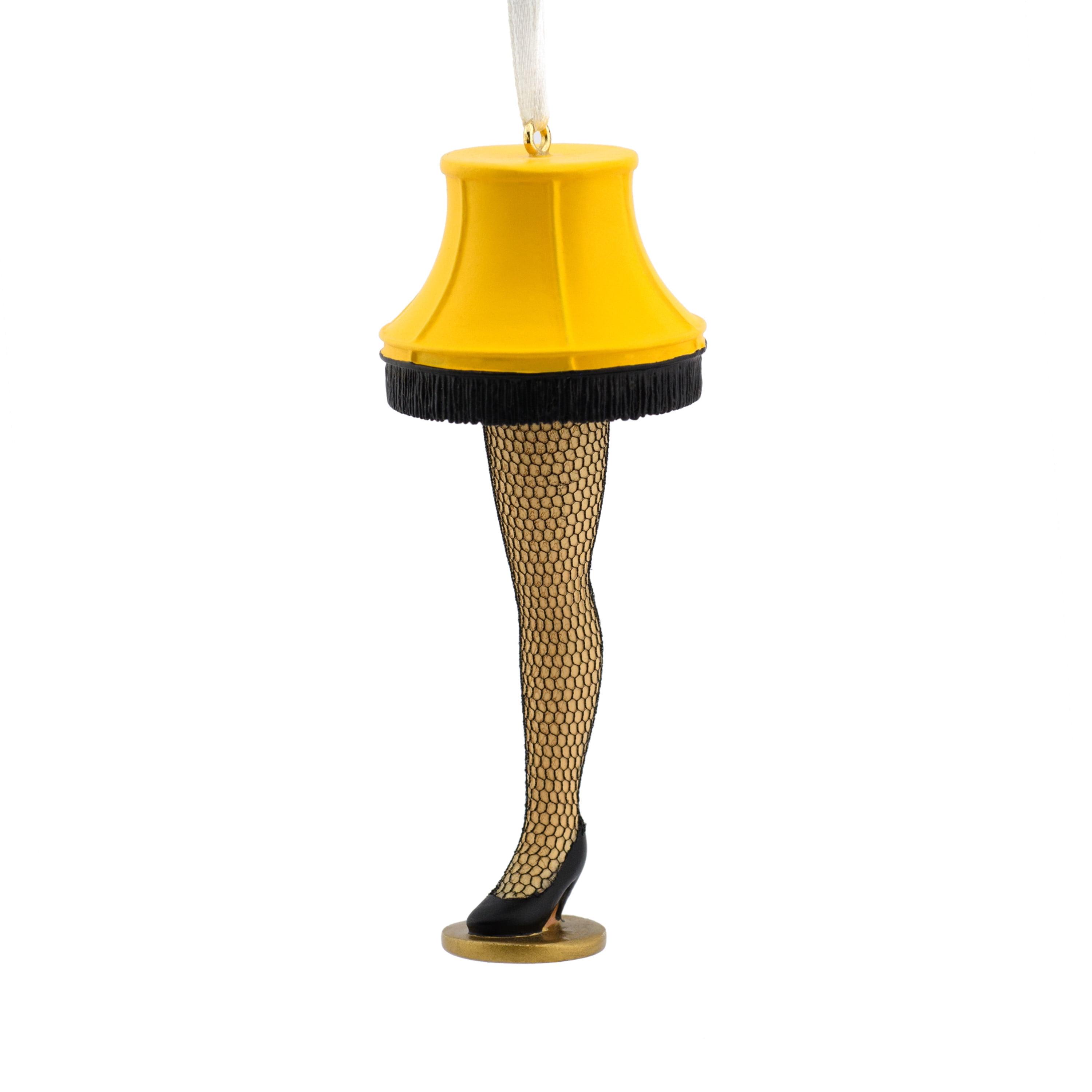 Yellow and Black Resin Leg Lamp Christmas Ornament