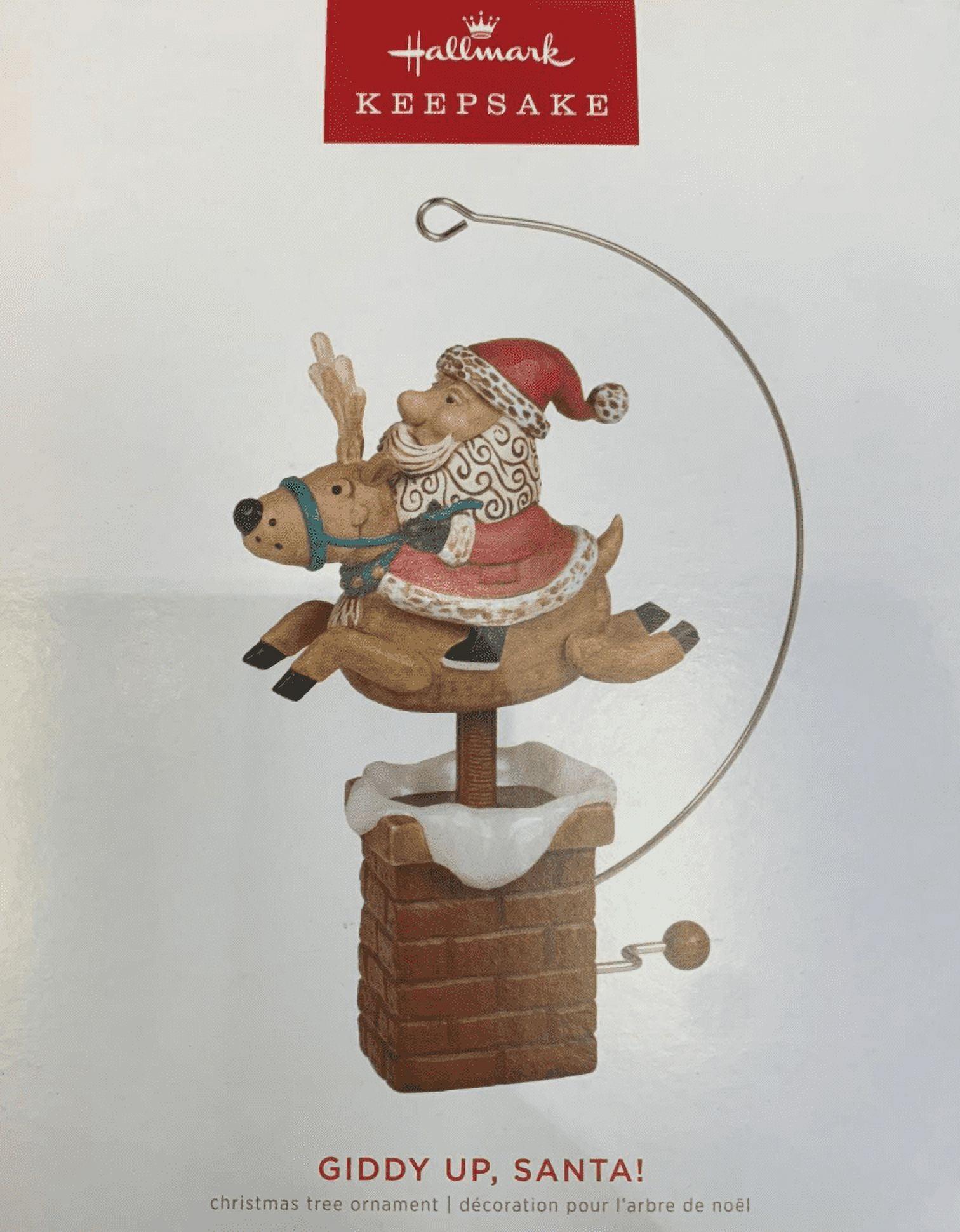Hallmark Keepsake Plastic Christmas Ornament 2022, Giddy Up, Santa! Reindeer with Motion