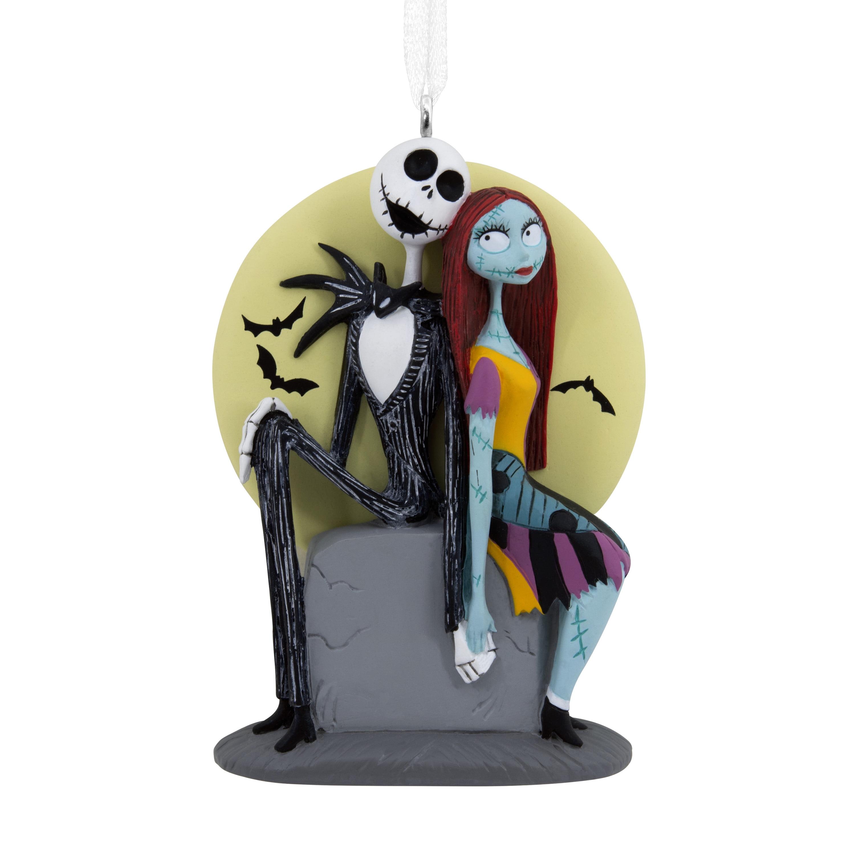 Jack and Sally on Tombstone Resin Christmas Ornament