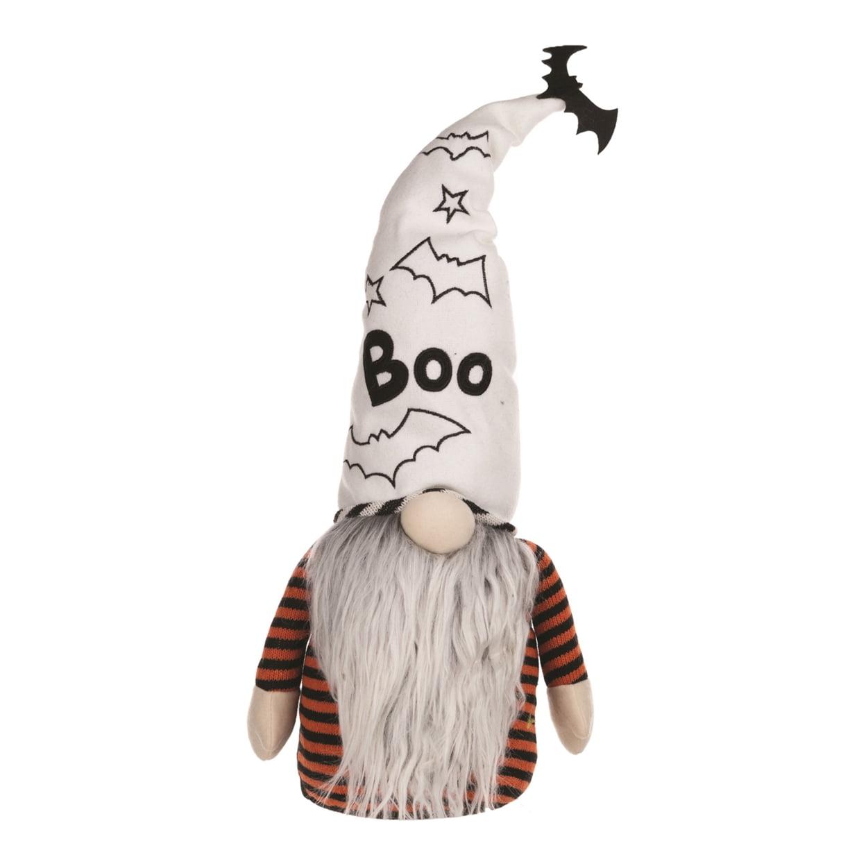 Halloween Ceramic Skeleton Gnome with Boo Hat