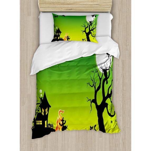 Ambesonne Halloween Modern & Contemporary Duvet Cover Set