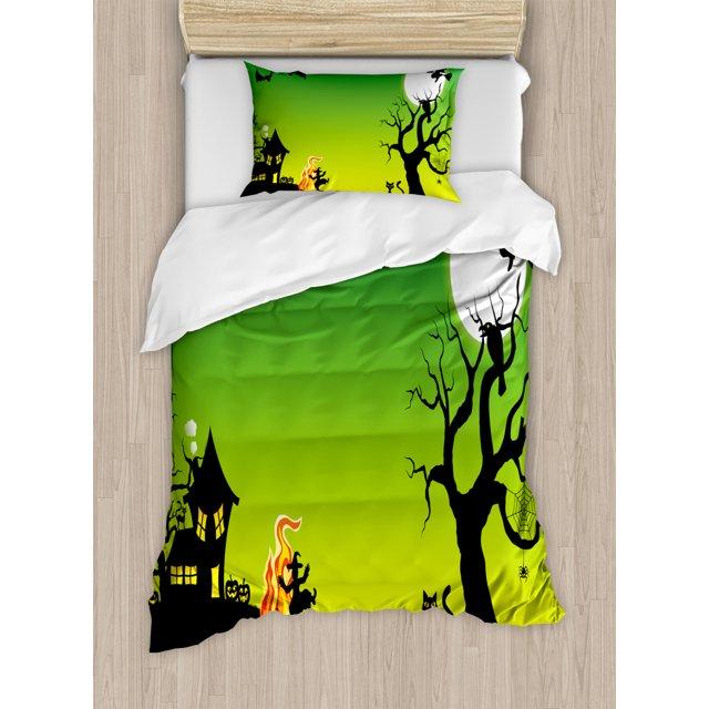 Ambesonne Halloween Modern & Contemporary Duvet Cover Set