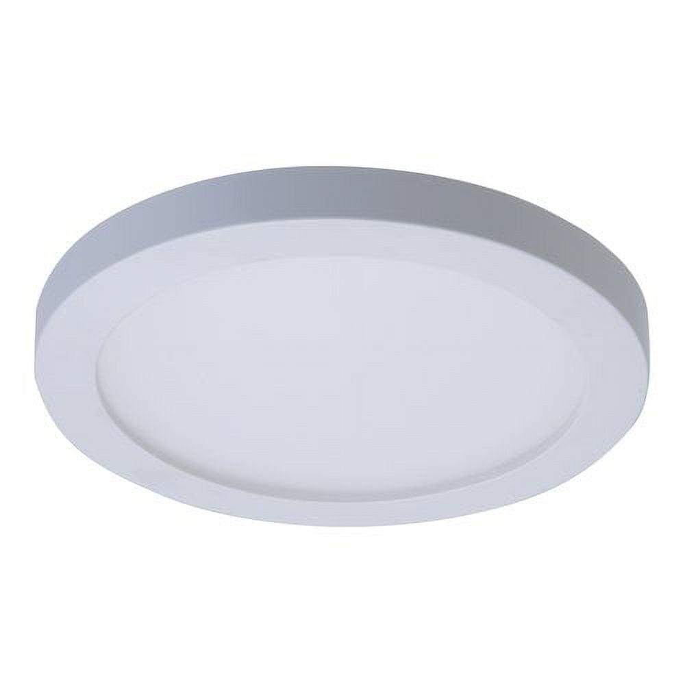 Satin Nickel 4'' LED Round Recessed Indoor Light with Polystyrene Shade