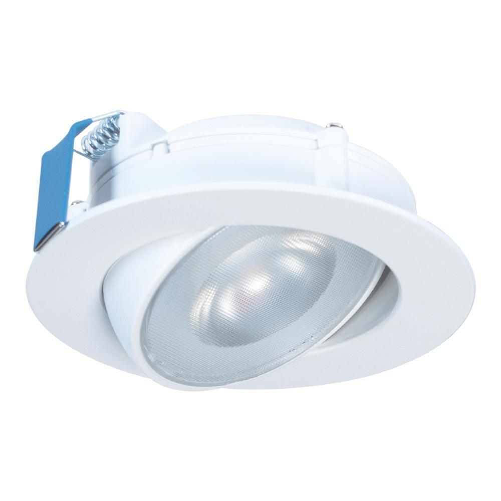 4-Inch White Aluminum LED Recessed Adjustable Gimbal Light