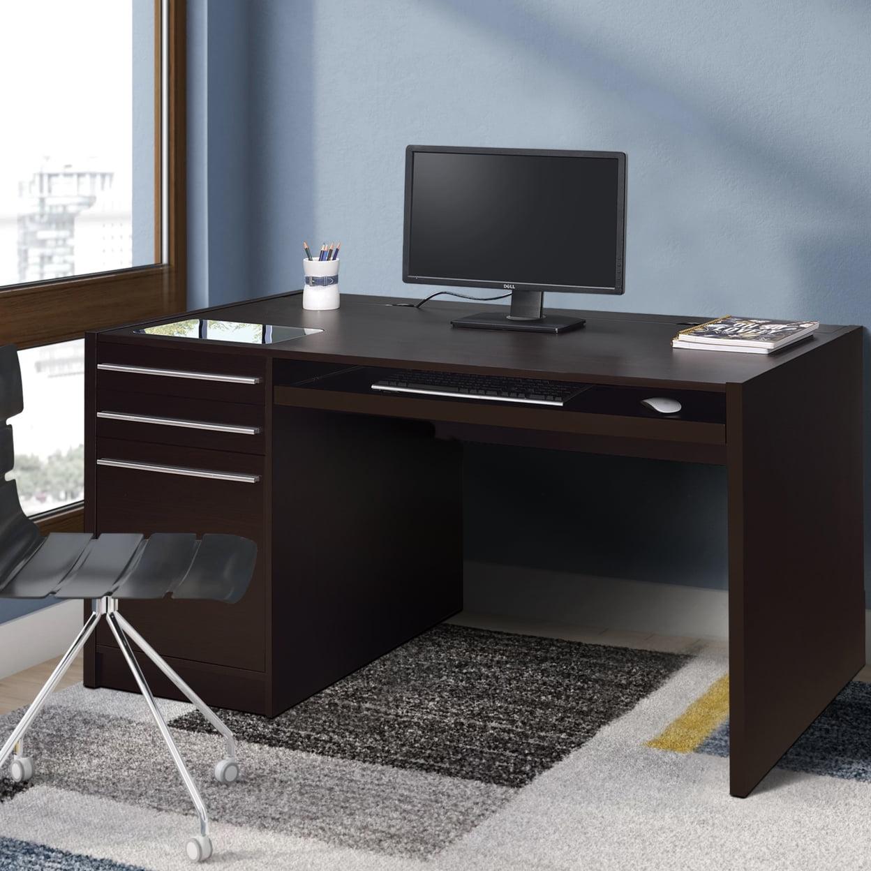 Halston 3 Drawer Office Desk Cappuccino - Coaster