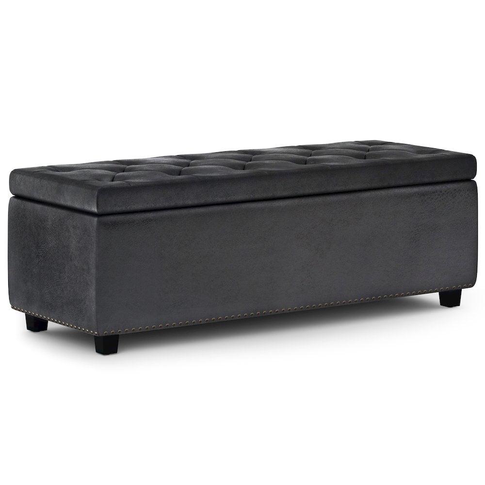 Simplihome Large Storage Ottoman Bench, Hamilton