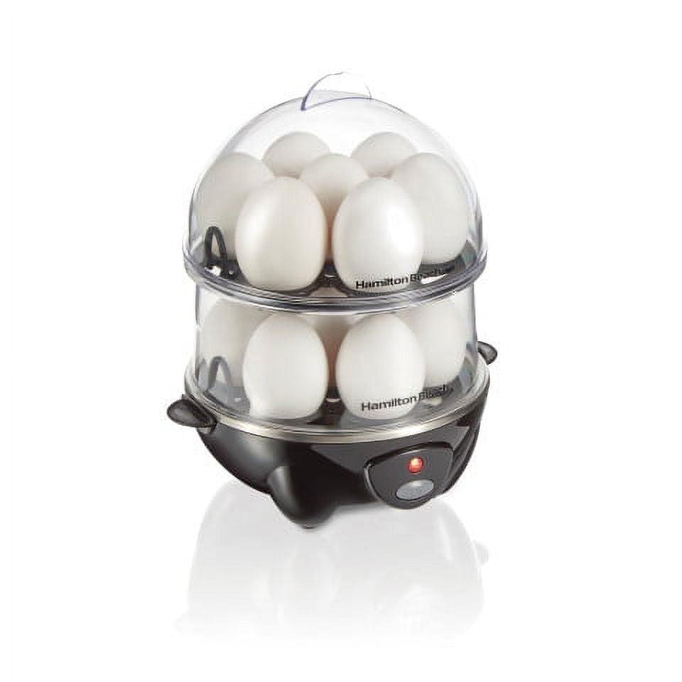 Hamilton Beach Rapid 14 Egg Cooker 25508: Electric Egg Boiler & Steamer, Hard Boiled & Poacher, 300W, Black