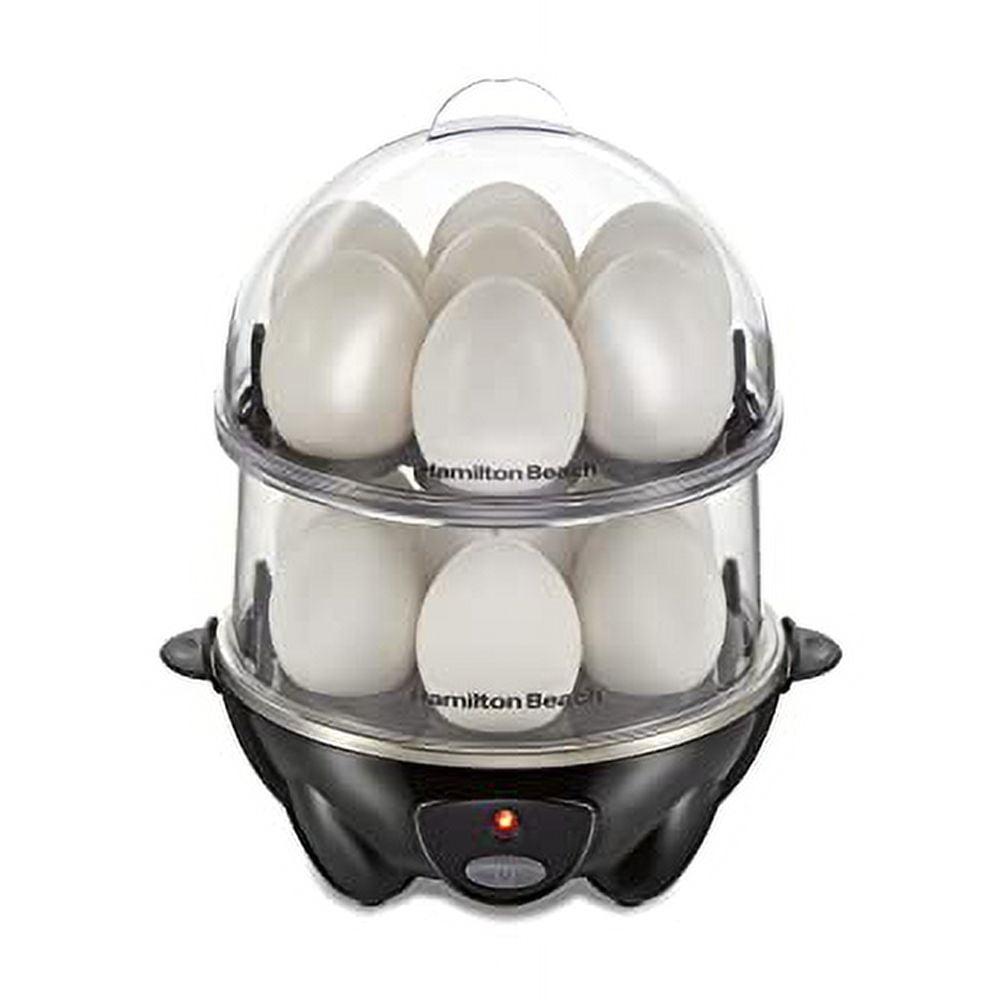 Hamilton Beach Rapid 14 Egg Cooker 25508: Electric Egg Boiler & Steamer, Hard Boiled & Poacher, 300W, Black