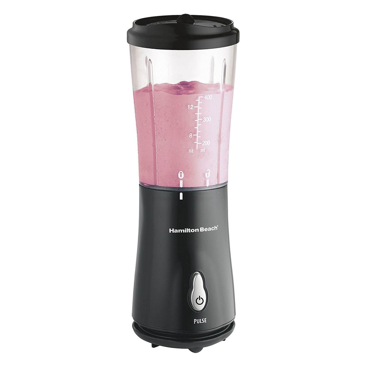 Hamilton Beach 51101BA Single Serve Smoothie Blender w/ Travel Cup & Lid, Black