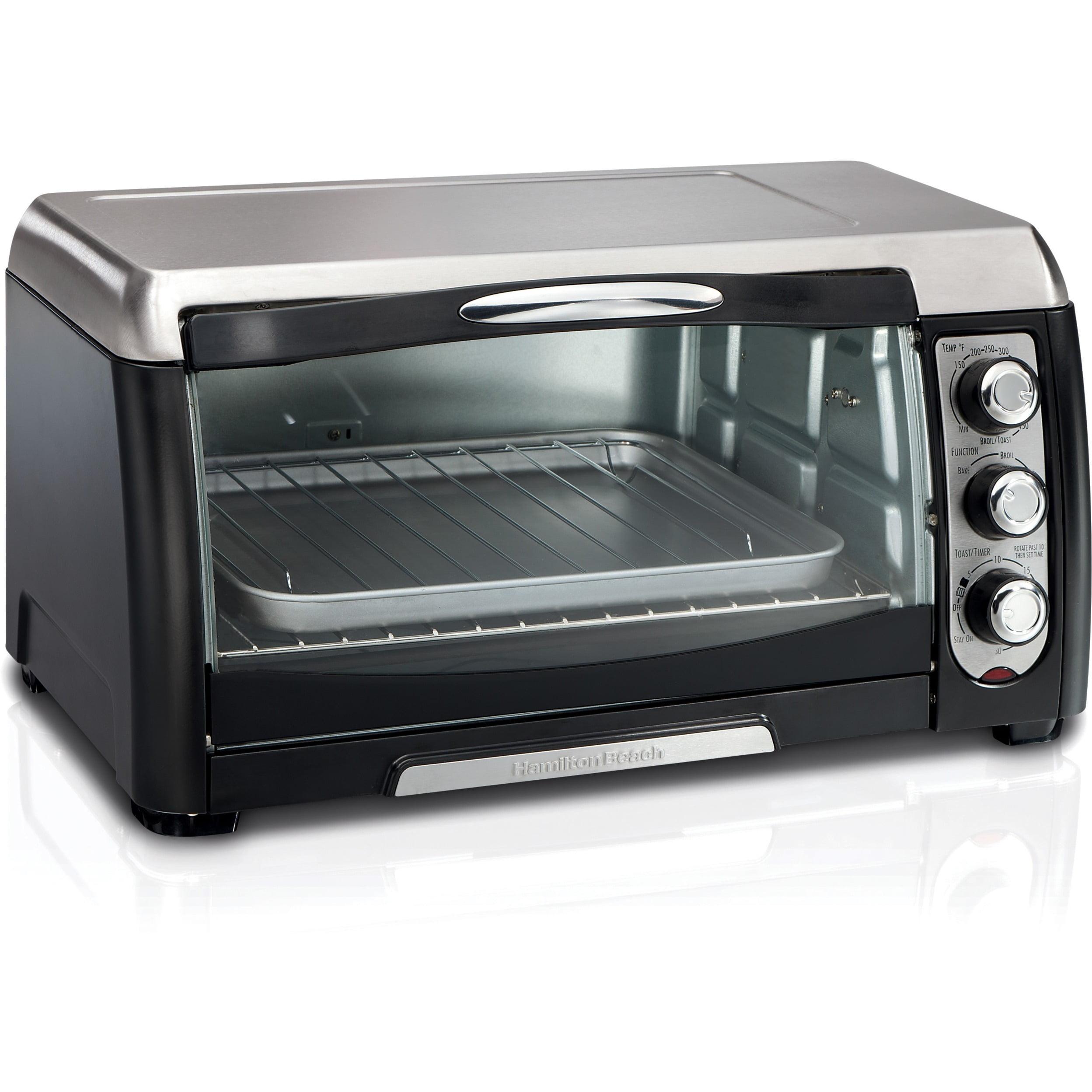 Hamilton Beach 6 Slice Capacity Toaster Oven 31330D: Countertop, 12" Pizza, 1400W, Black, Freestanding, Dishwasher-Safe Parts