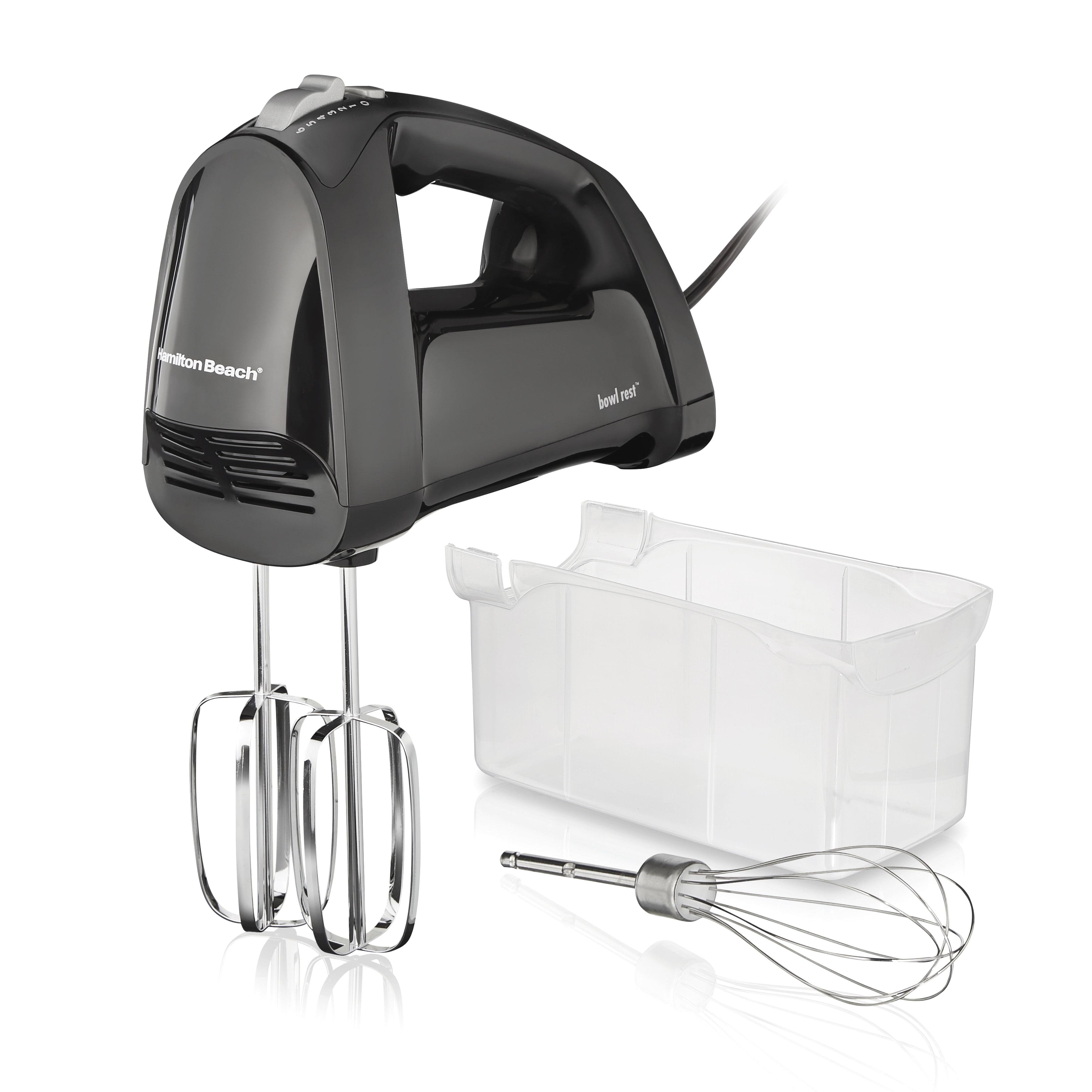 Hamilton Beach Hamilton Beach 6 Speed Hand Mixer With Quickburst, Includes Snap-On Storage Case And 3 Attachments, Black, 62690 62690F