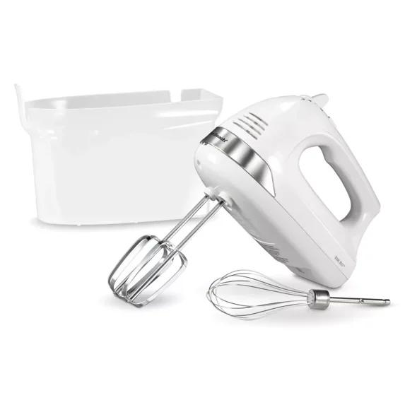 Hamilton Beach 6 Speed Hand Mixer Snap-On Case White 62629: Handheld Mixer for Kitchen, 275W, Dishwasher-Safe Parts