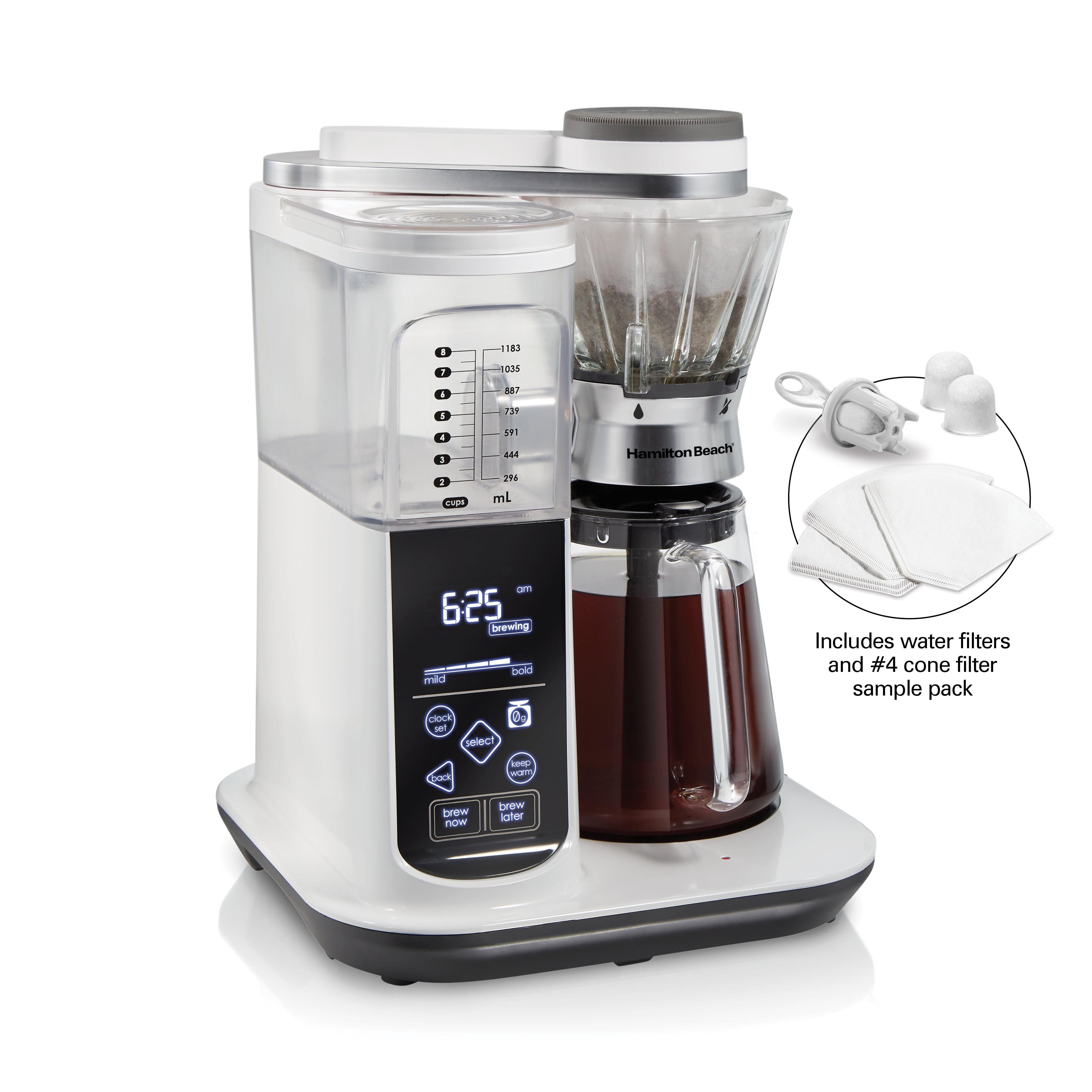 White 8-Cup Automatic and Manual Pour-Over Coffee Maker