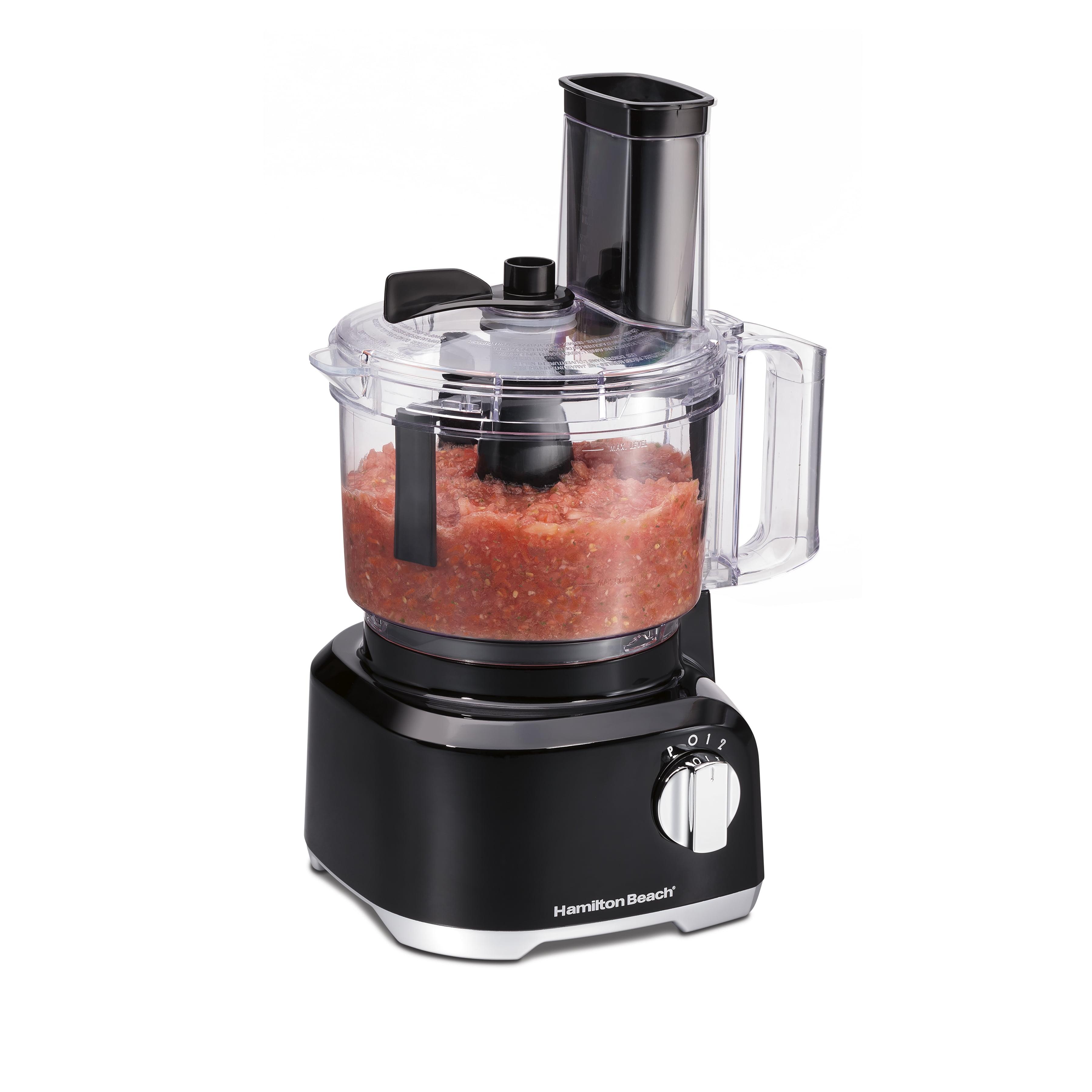 Hamilton Beach 8-Cup Black Food Processor with Bowl Scraper