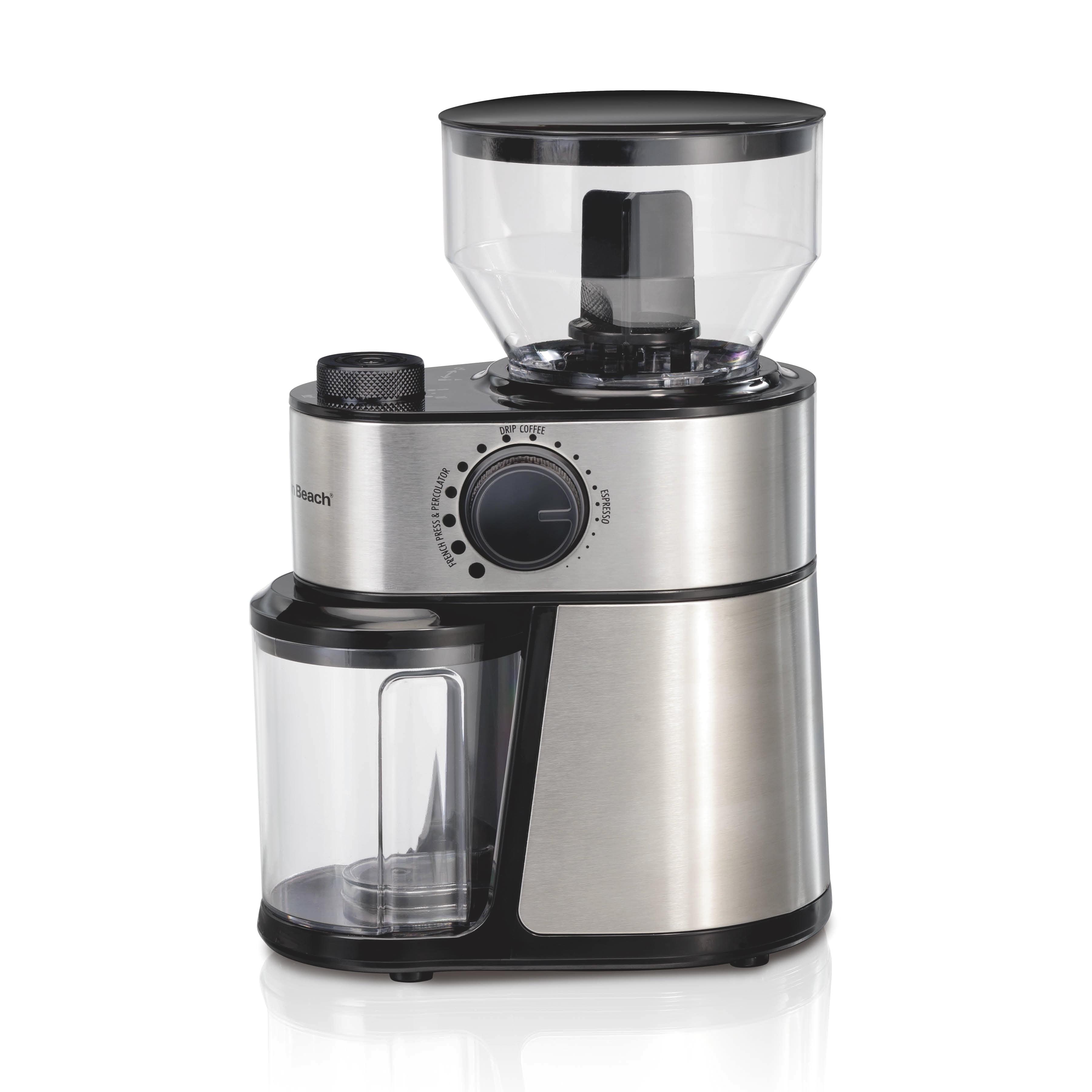 Hamilton Beach Burr Coffee Grinder 80385: 18 Settings, Dishwasher-Safe Parts, 14 Cup Capacity, Black