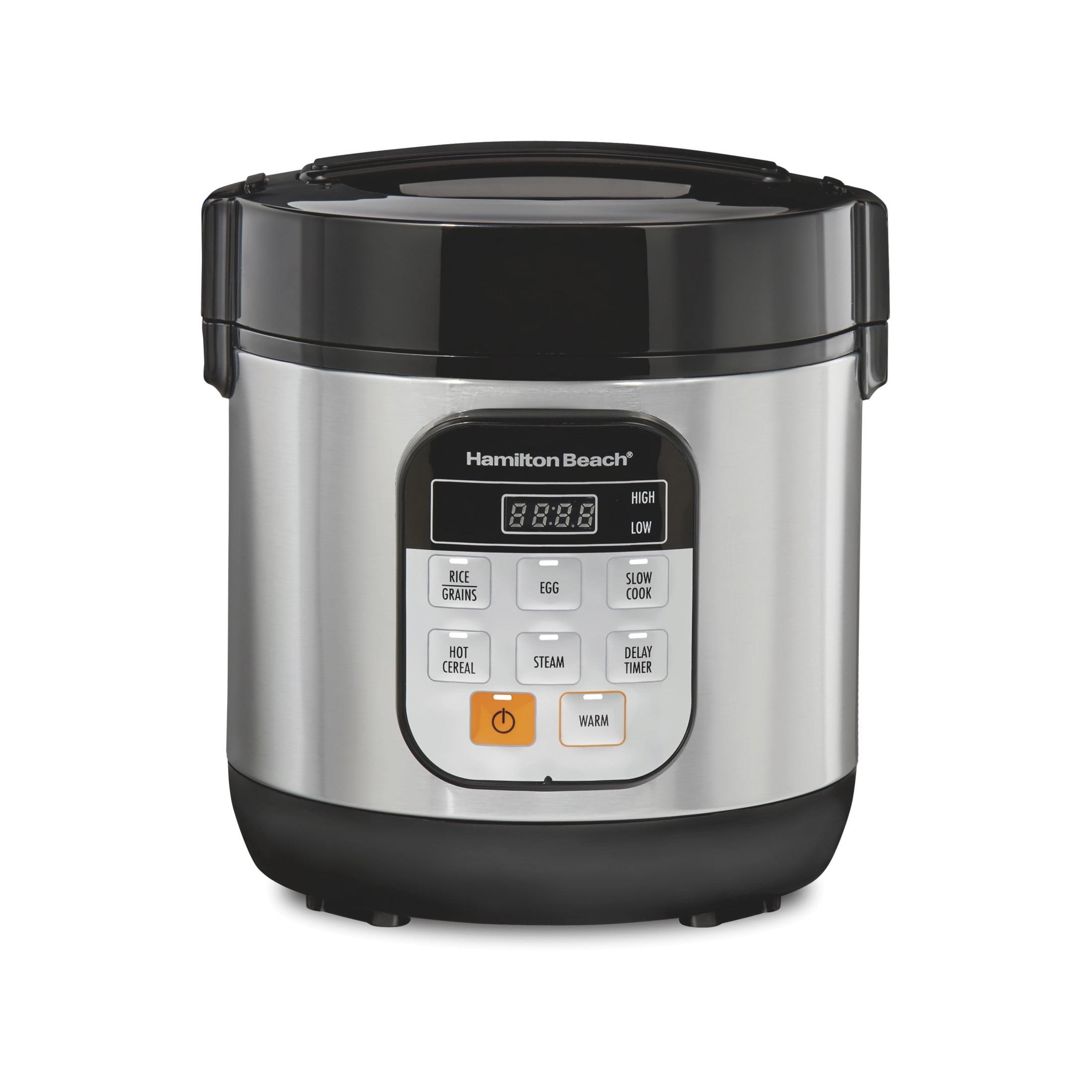 Hamilton Beach Compact Multi Cooker, 1.5 Quart, with Rice Cooker, Egg Cooker, Slow Cooker, Food Steamer and Cereal Functions, 37524