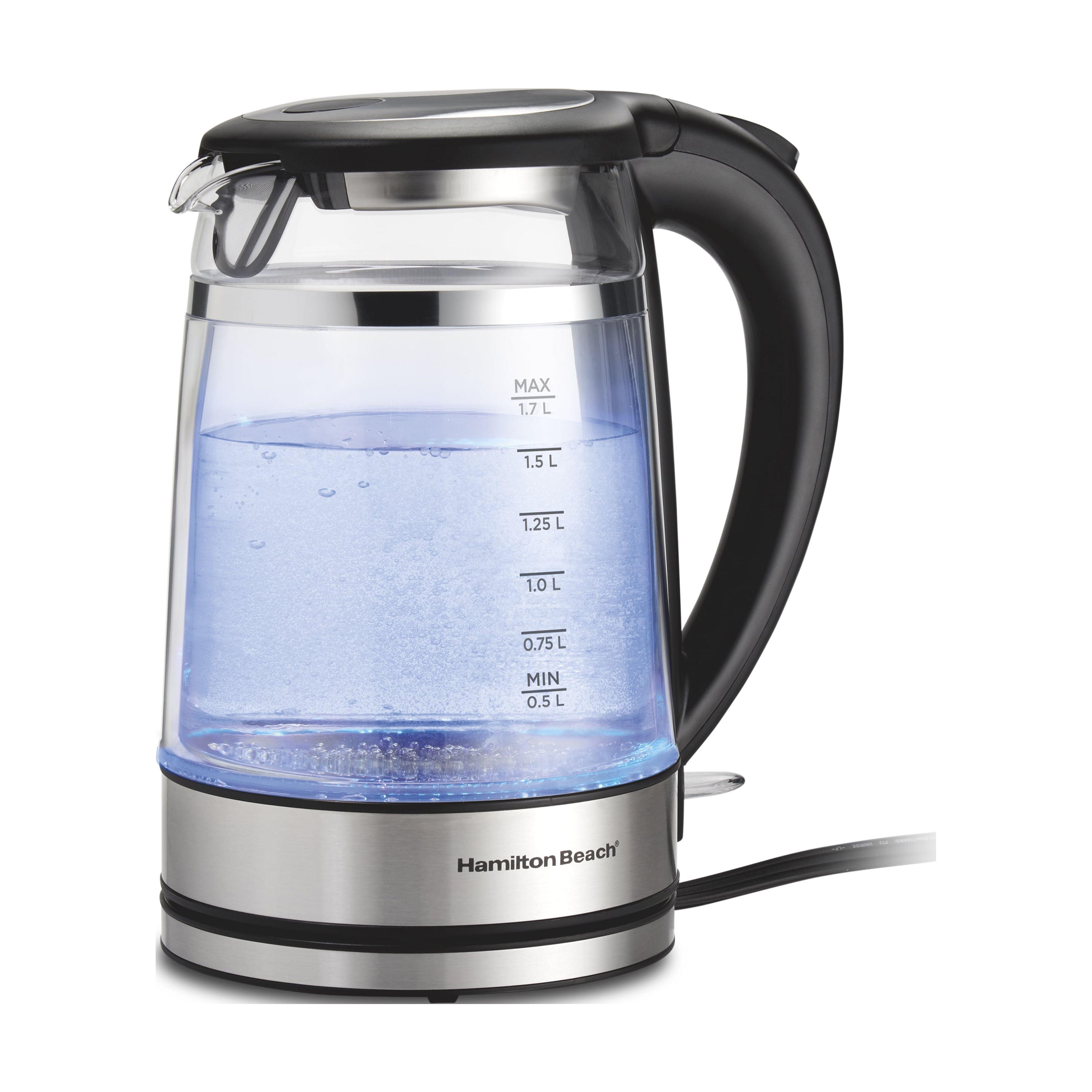 Hamilton Beach 1.7L Black and Stainless Steel Electric Kettle