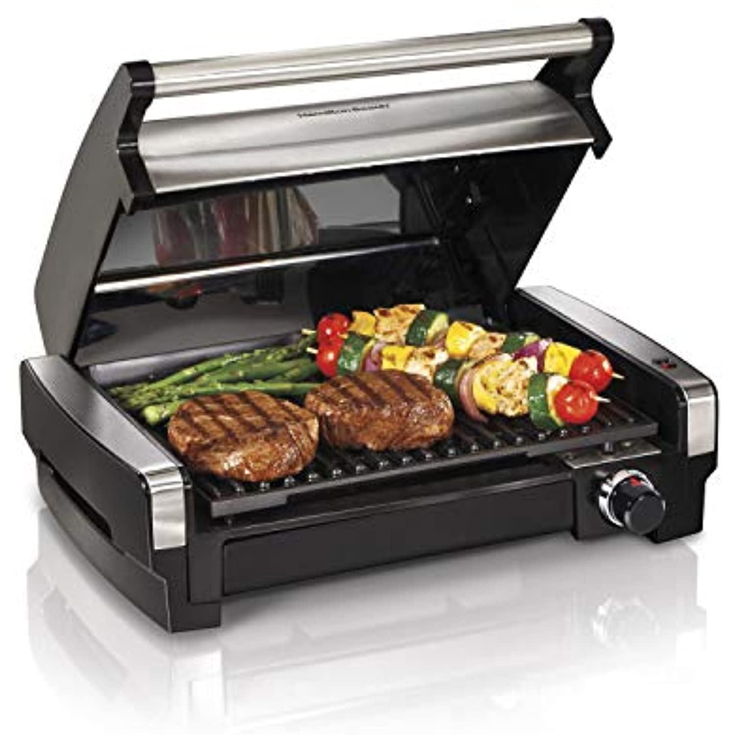 Hamilton Beach Hamilton Beach® Electric Indoor Searing Grill with Removable Non-Stick Grate, Viewing Window & Adjustable Temperature Control to 450°F, 118 sq. in. Surface Serves 6