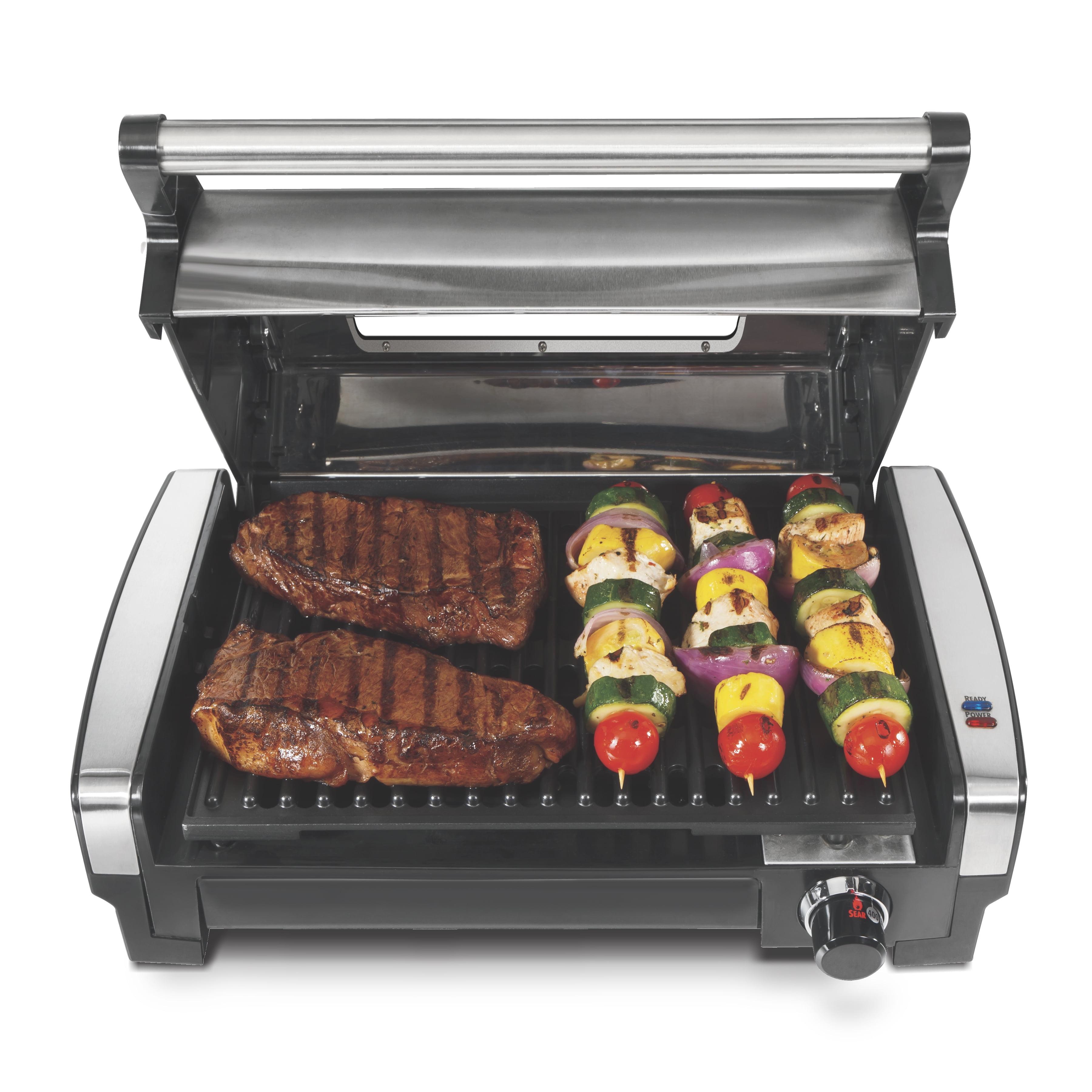 Hamilton Beach Hamilton Beach® Electric Indoor Searing Grill with Removable Non-Stick Grate, Viewing Window & Adjustable Temperature Control to 450°F, 118 sq. in. Surface Serves 6