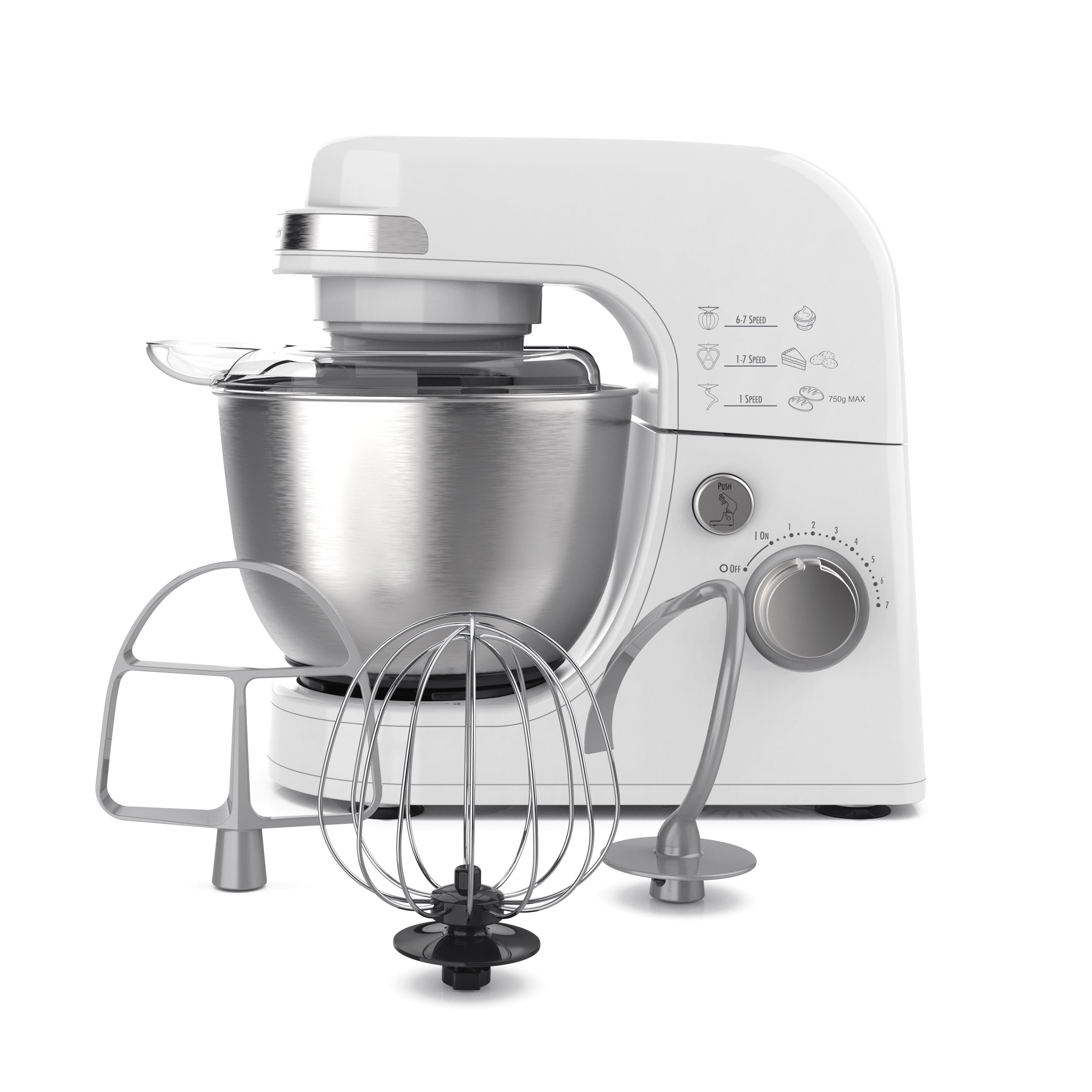 Hamilton Beach® 7-Speed 4-Quart Electric Stand Mixer with Splash Guard, Dough Hook, Flat Beater, and Whisk Attachments