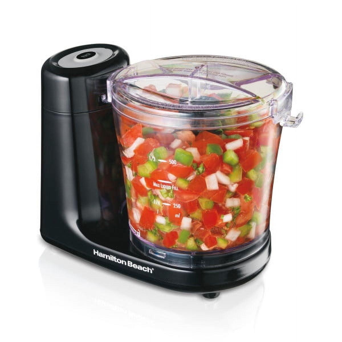 Hamilton Beach 3-Cup Black Food Chopper with Stainless Steel Blades