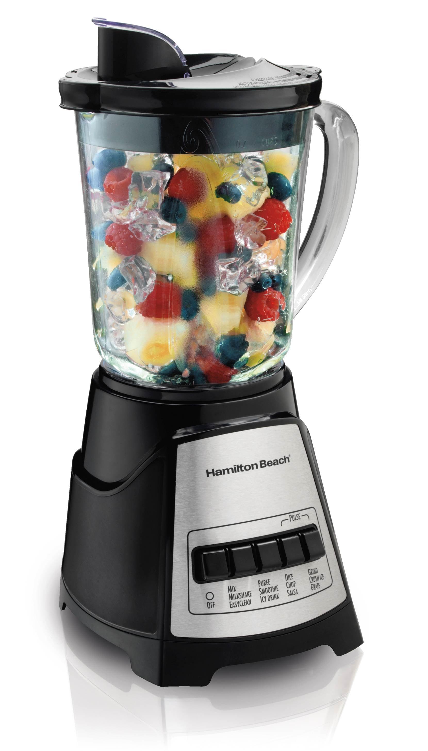 Hamilton Beach Power Elite Multi-Function Blender with Mess Free 40 oz. Glass Jar, 700 Watts, Black, 58148A