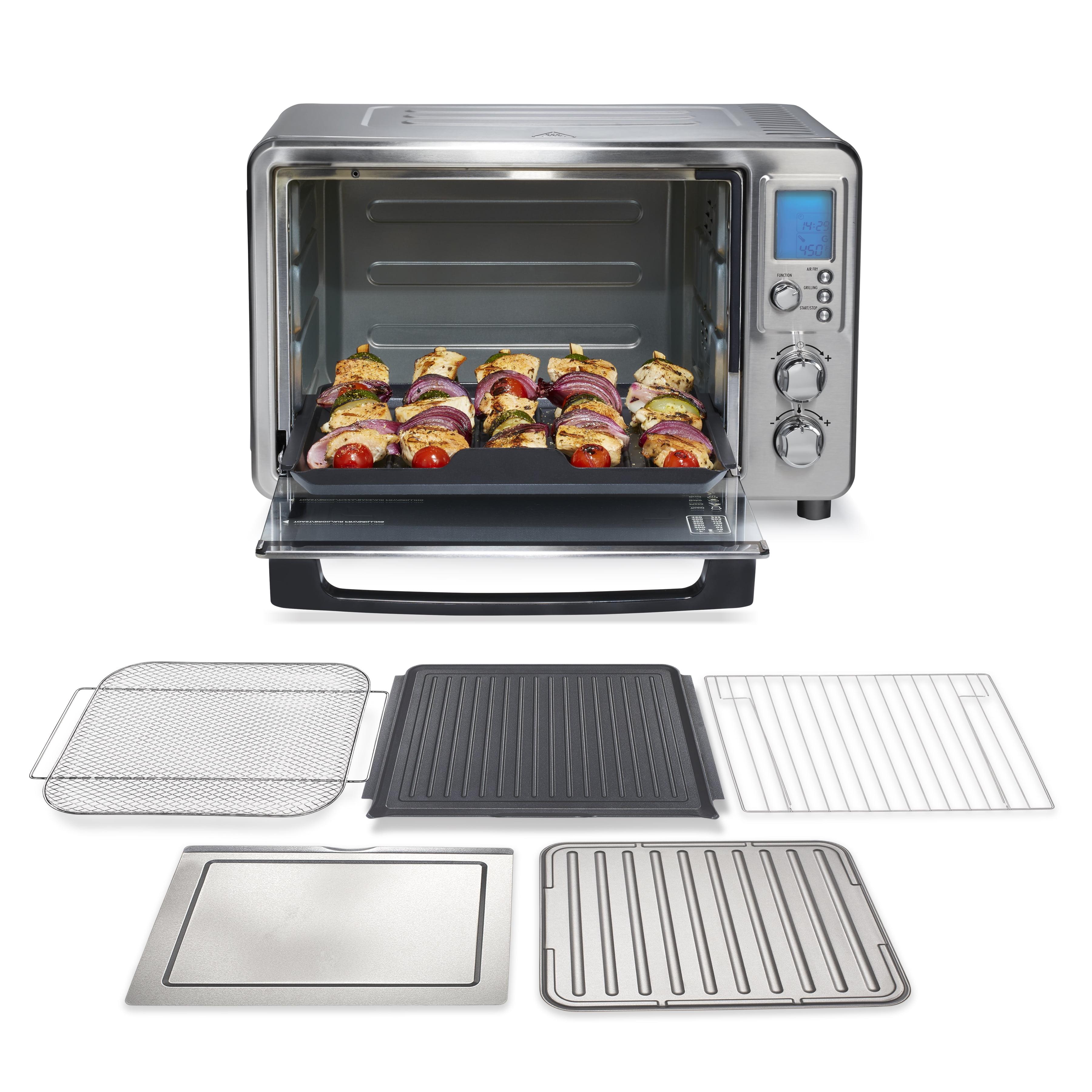 Hamilton Beach Sure - Crisp Air Fry & Grilling Oven 6 Slice Capacity Stainless Steel Exterior 31395: Toaster Oven, 1700W, Convection, Freestanding