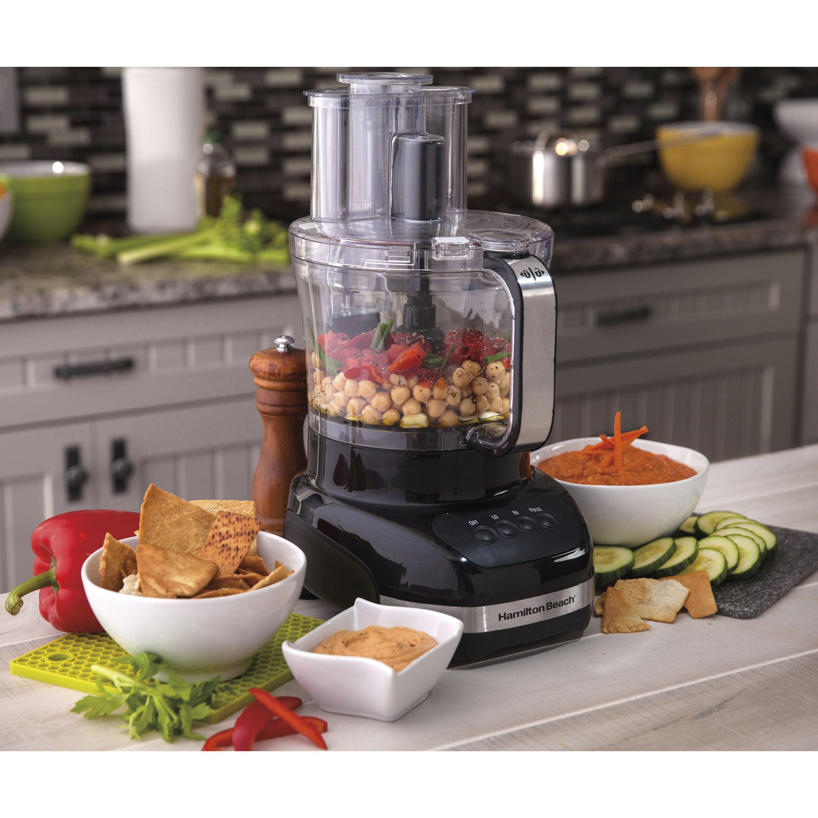 Hamilton Beach Black 12-Cup Food Processor with Mini Bowl