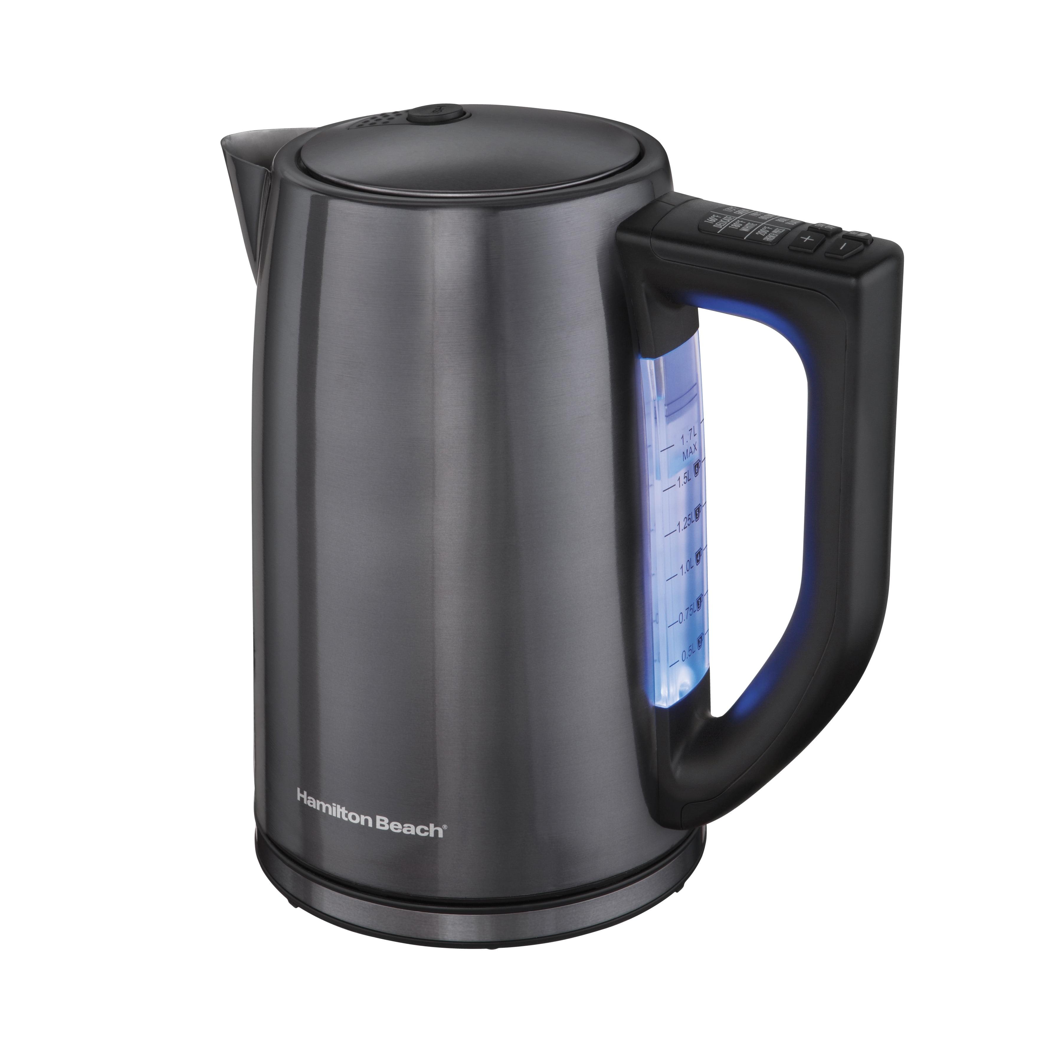 Hamilton Beach 1.7L Black Stainless Steel Variable Temperature Electric Kettle