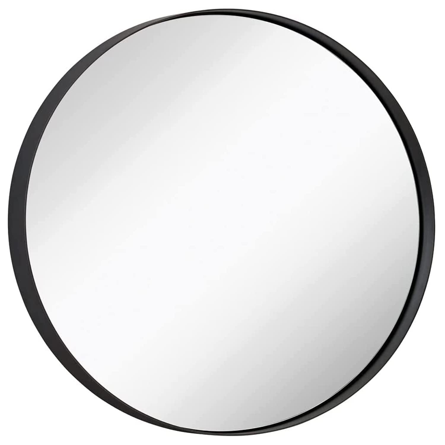 Hamilton Hills 24" Bronze Circle Deep Set Metal Round Frame Mirror Contemporary