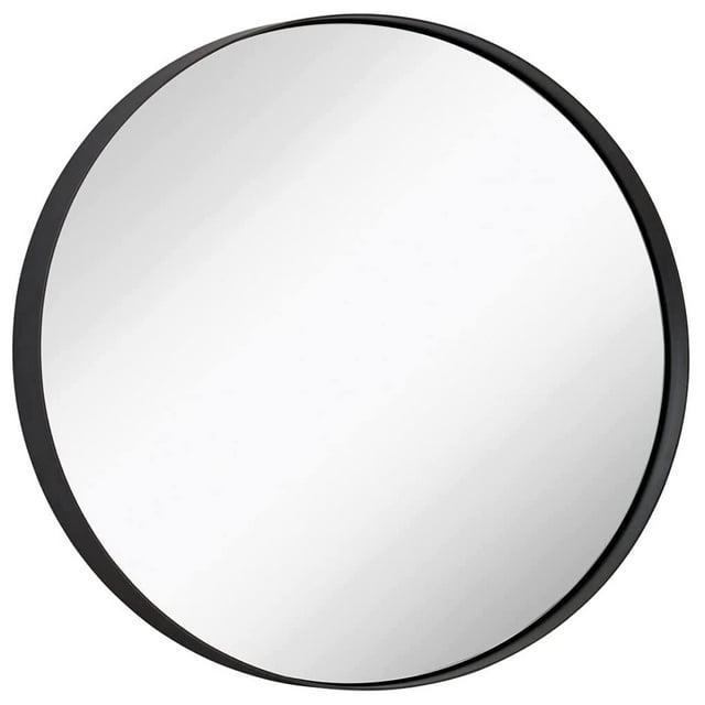 Hamilton Hills 24" Bronze Circle Deep Set Metal Round Frame Mirror Contemporary