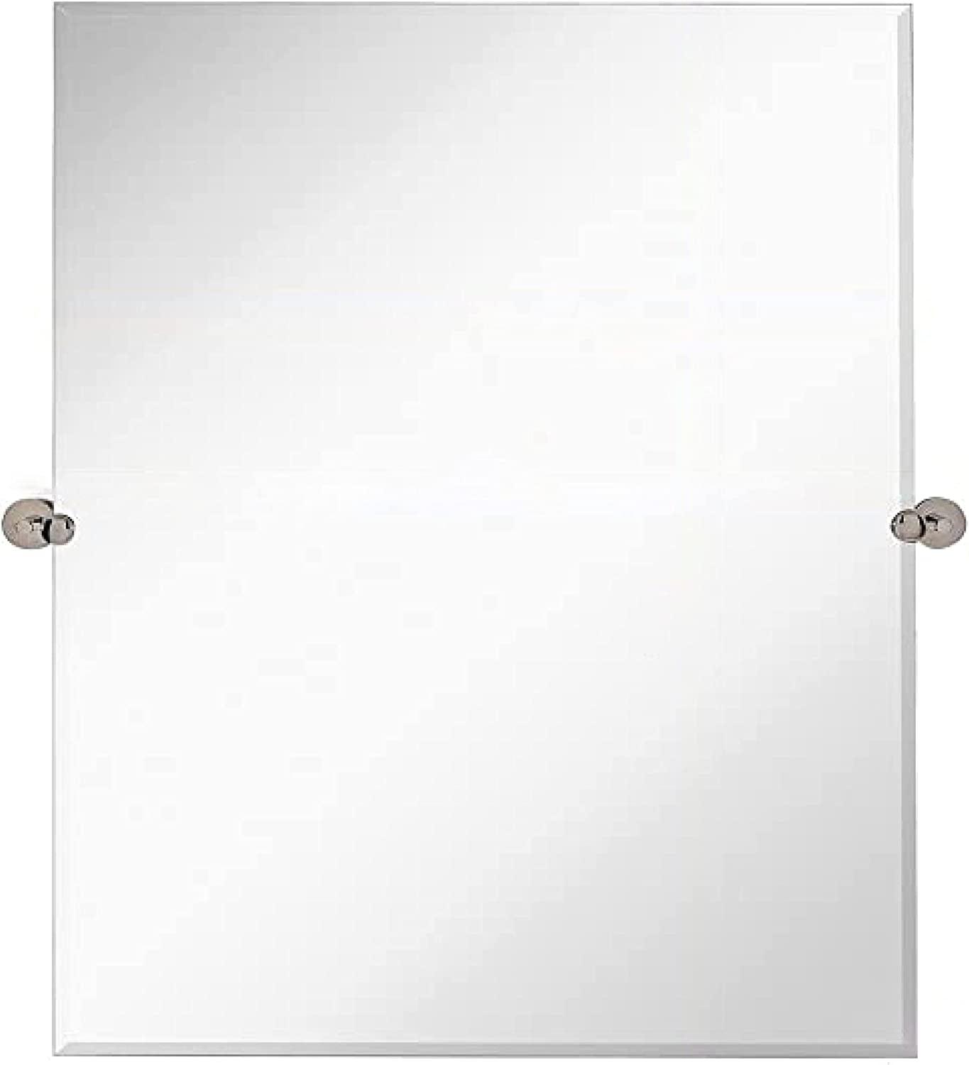 Hamilton Hills Large Tilting Pivot Rectangle Mirror with Brushed Gold Wall Anchors