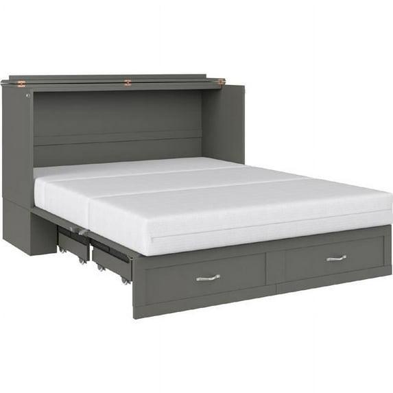Queen Monroe Murphy Bed Chest with Memory Foam Mattress - AFI: USB Turbo Charger