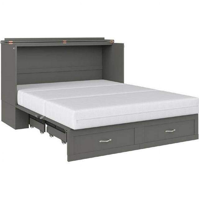 Queen Monroe Murphy Bed Chest with Memory Foam Mattress - AFI: USB Turbo Charger