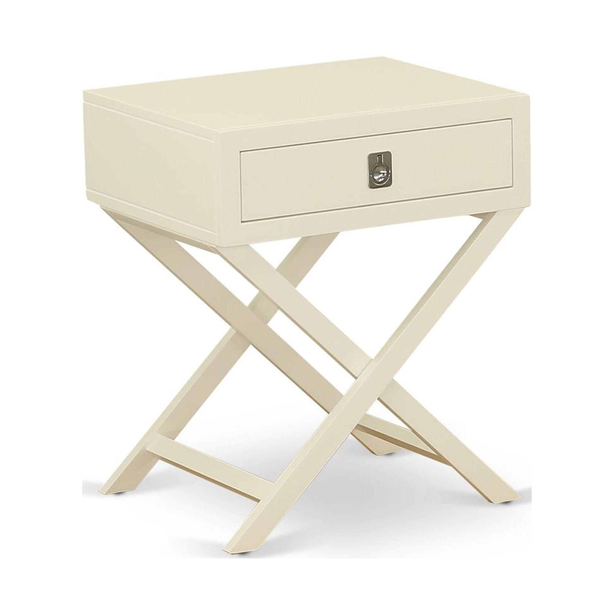 Hamilton Elegance White Rectangular Nightstand with Drawer