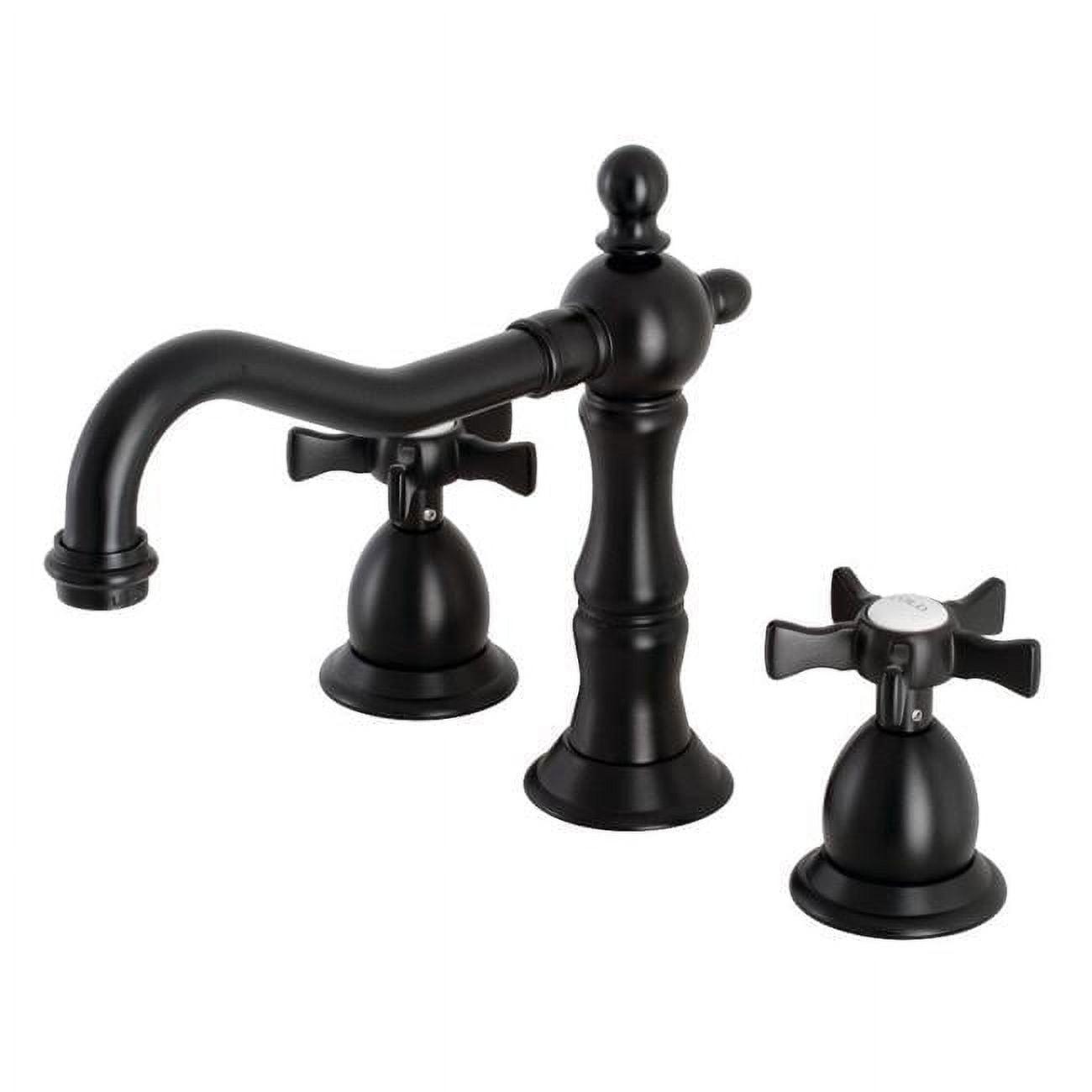 Kingston Brass KS1970NX Kingston Brass Hamilton Two-Handle 3-Hole Deck Mount Widespread Bathroom Faucet with Brass Pop-Up Drain