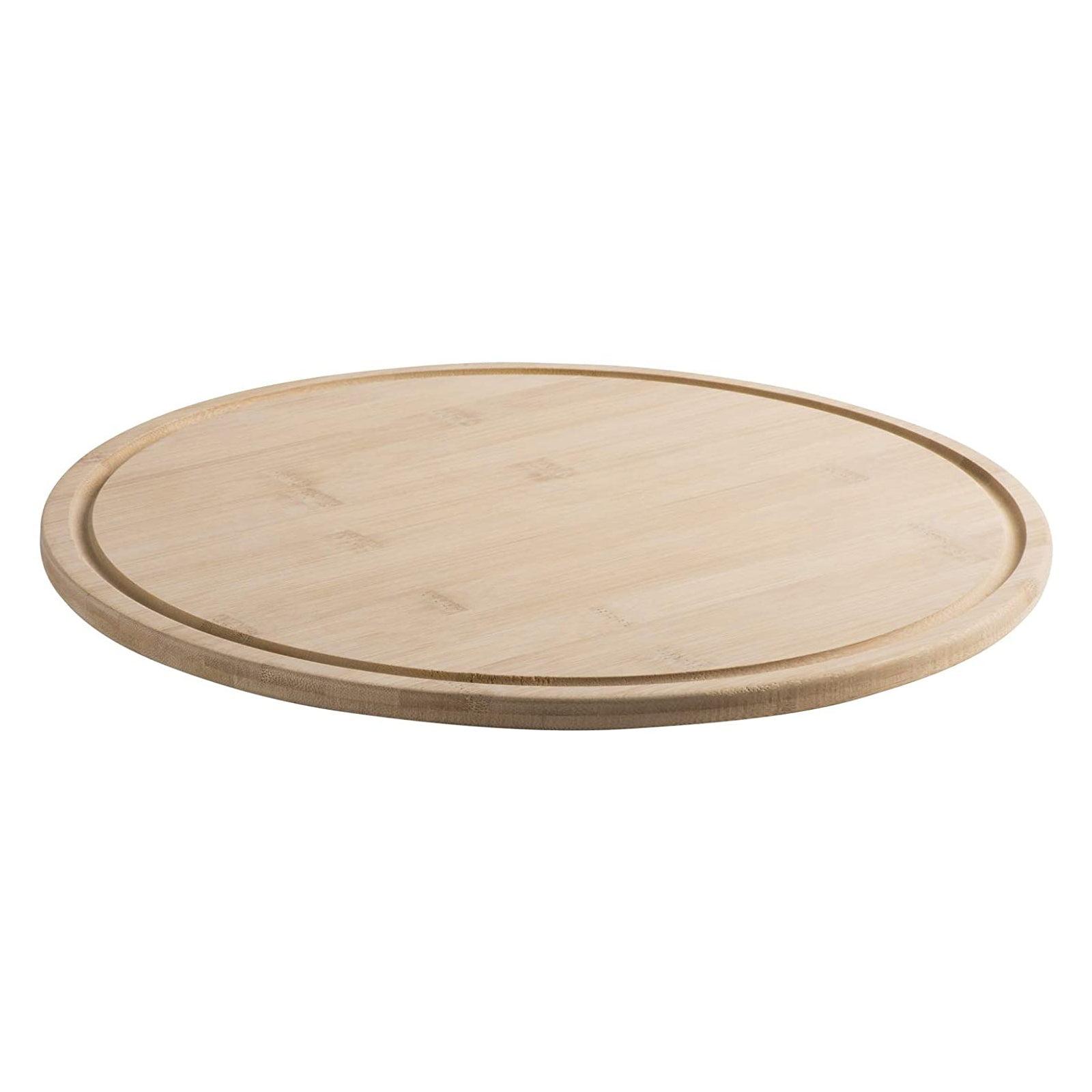 Eco-Friendly Bamboo Round Cutting and Serving Tray Set