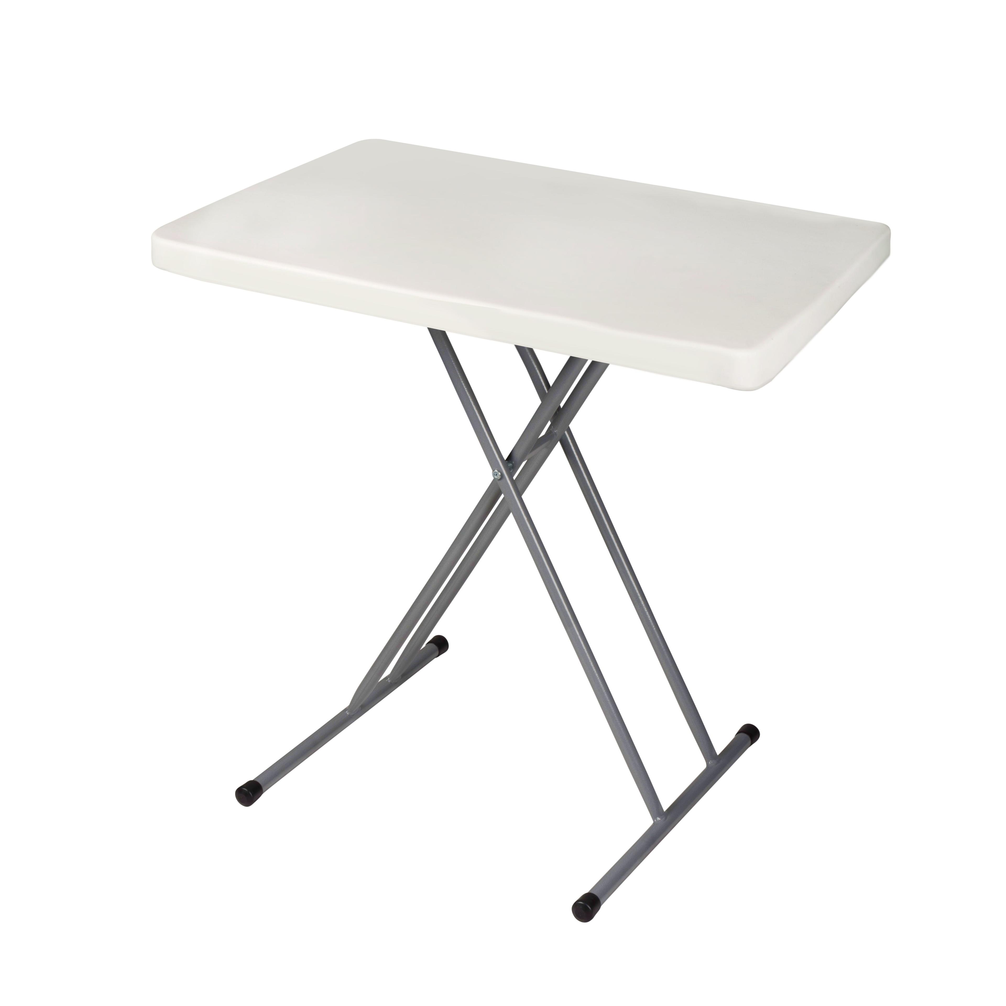 20"x30" Height Adjustable Personal Folding Card Table Speckled Gray - Hampden Furnishings: Sturdy, Compact, Easy Storage