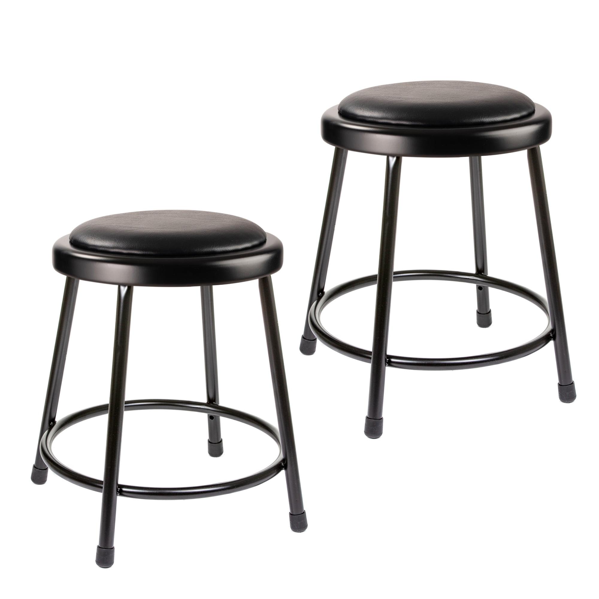 2pk 18" Heavy Duty Vinyl Padded Steel Barstool Black - Hampden Furnishings: No Assembly, Modern Style, 300lb Capacity