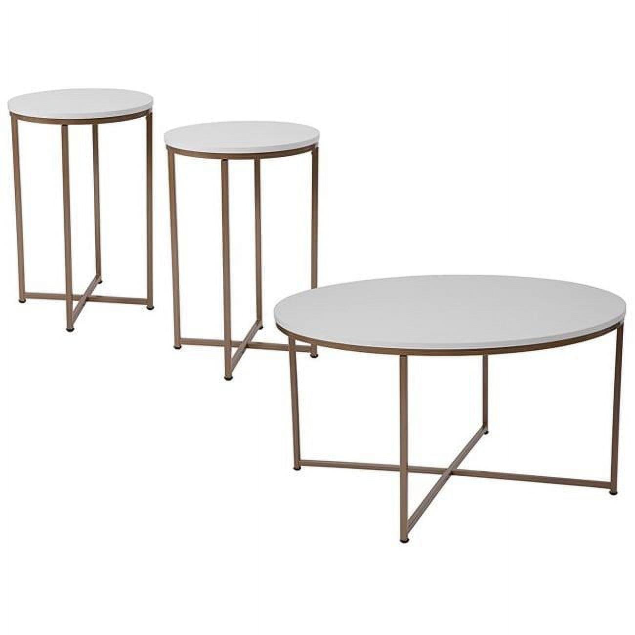 Flash Furniture Hampstead Collection Coffee and End Table Set - Laminate Top with Crisscross Frame, 3 Piece Occasional Table Set