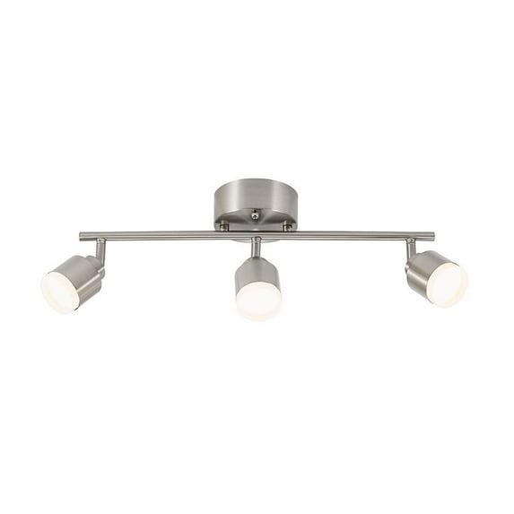 19 In. 3-Light Brushed Steel Integrated LED Track Lighting Kit