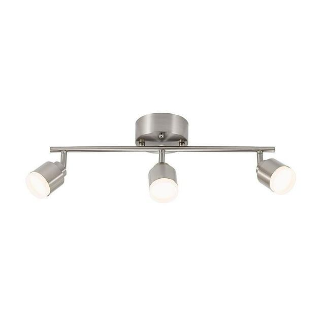 19 In. 3-Light Brushed Steel Integrated LED Track Lighting Kit