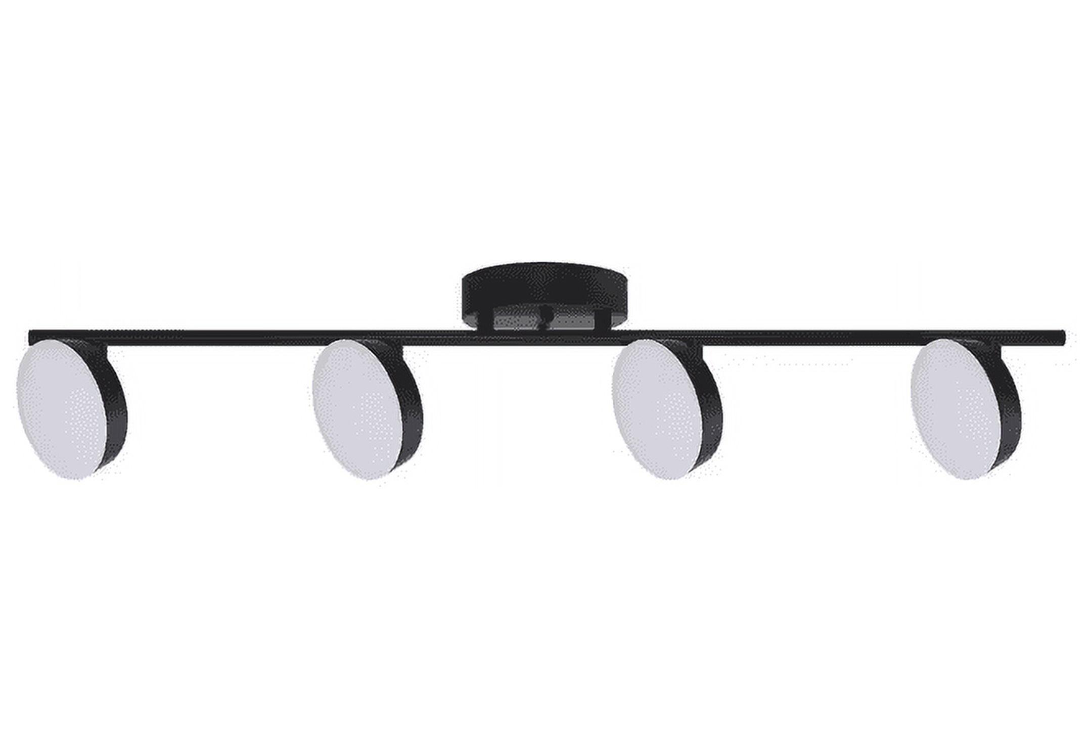 4 Light Black Track Lighting Kit, Modern LED Fixtures Mount Ceiling for Kitchen, Living Room, Bedroom