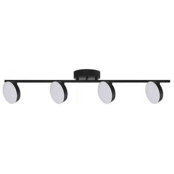 4 Light Black Track Lighting Kit, Modern LED Fixtures Mount Ceiling for Kitchen, Living Room, Bedroom