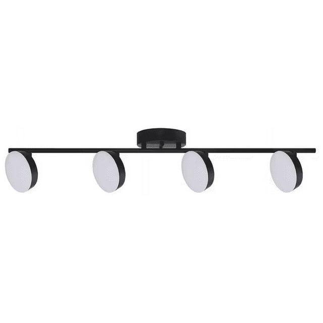4 Light Black Track Lighting Kit, Modern LED Fixtures Mount Ceiling for Kitchen, Living Room, Bedroom