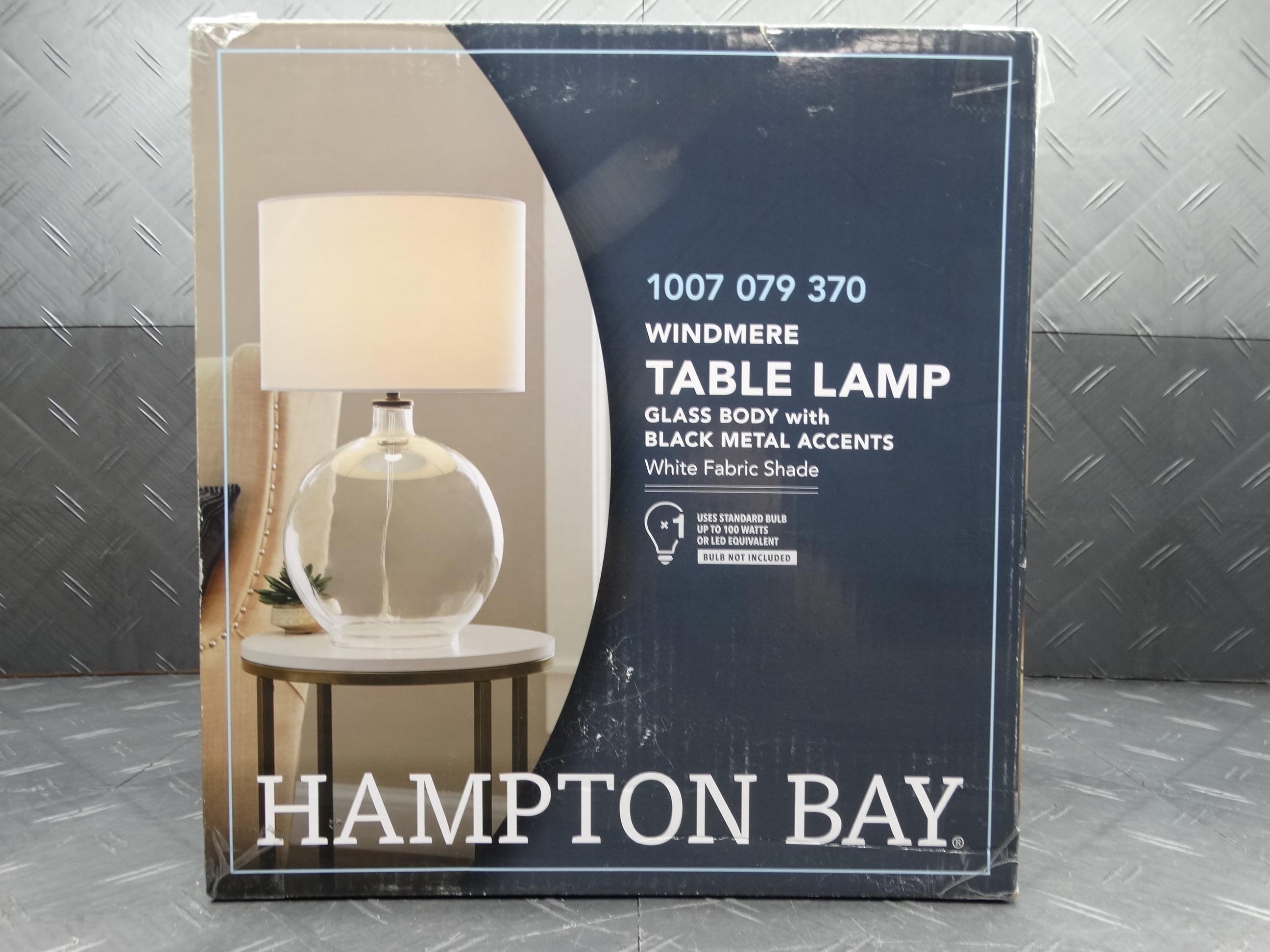 Hampton Bay 21.5” Clear Glass Table Lamp