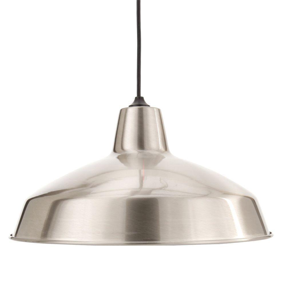 Brushed Nickel Industrial Warehouse Pendant Light