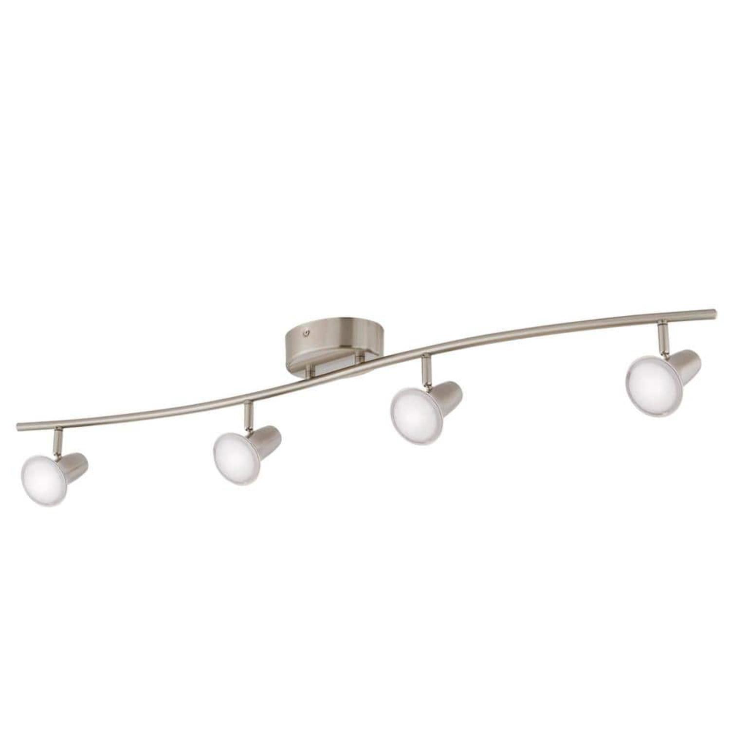 Brushed Nickel 4-Light LED Wave Track Lighting Kit