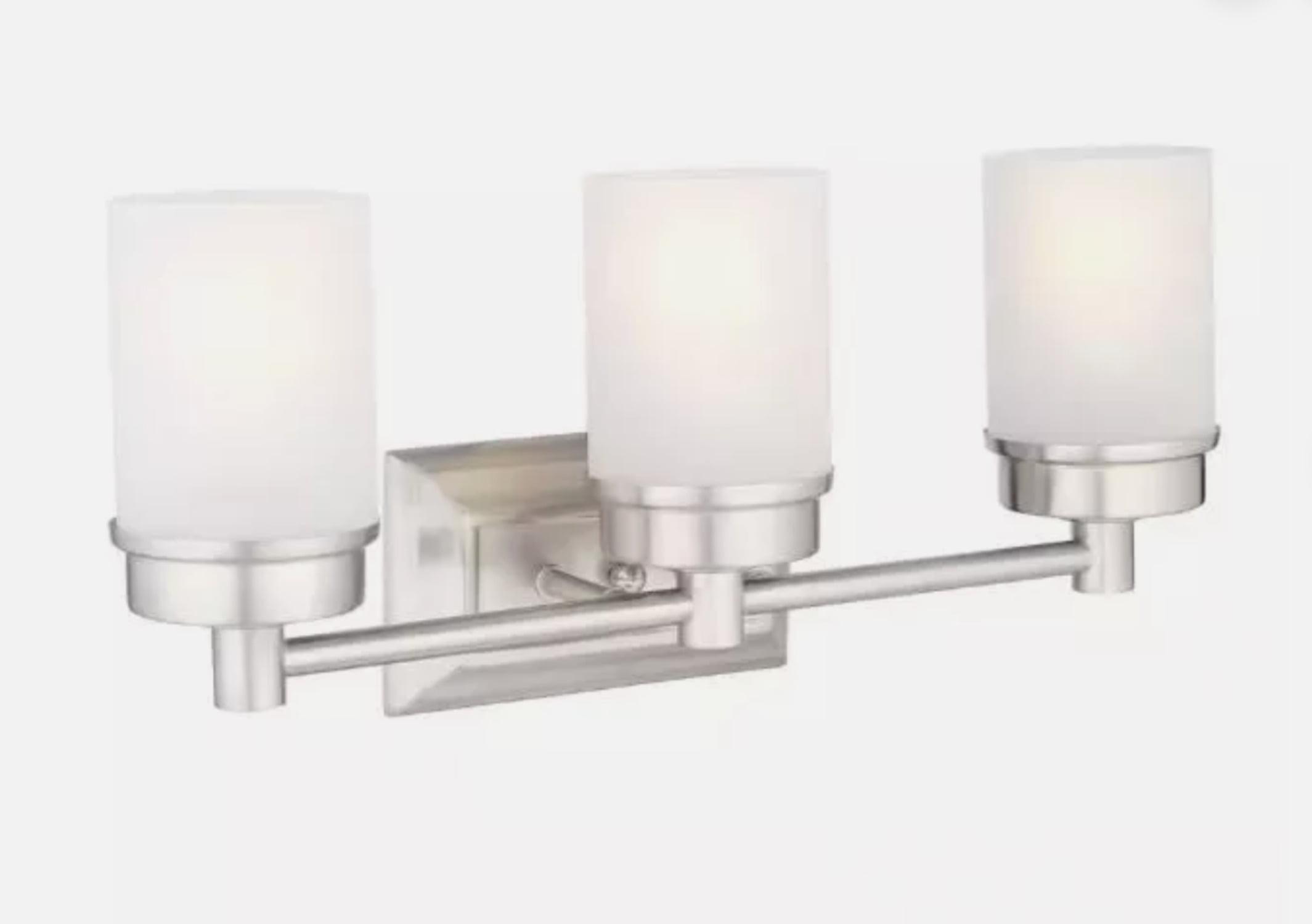 Hampton Bay Transitional 3-Light Brushed Nickel Vanity Light