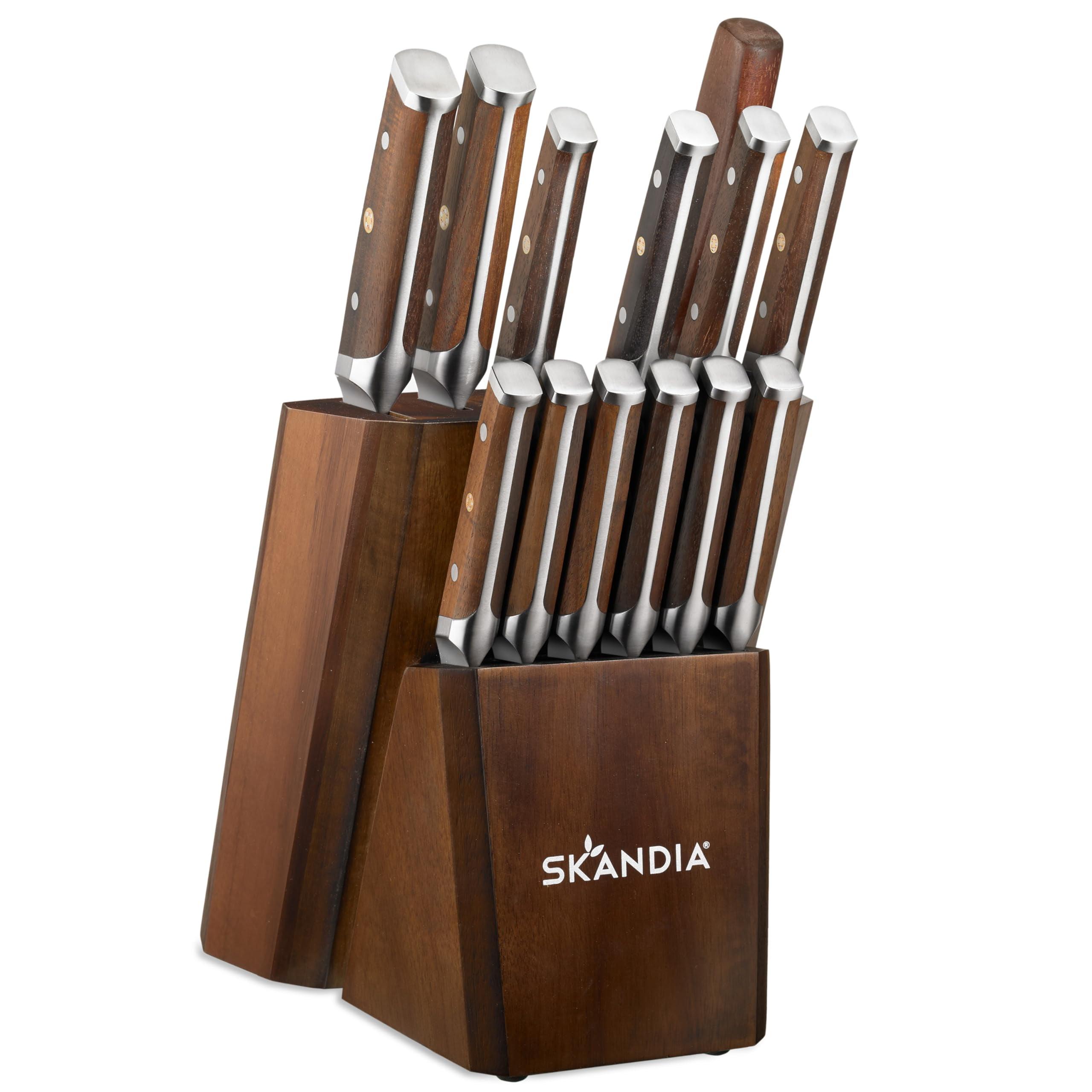 Hampton Forge Skandia Harley - 14 Piece Knife Block Set, Full Tang, Triple Rivets, Forged, German Quality